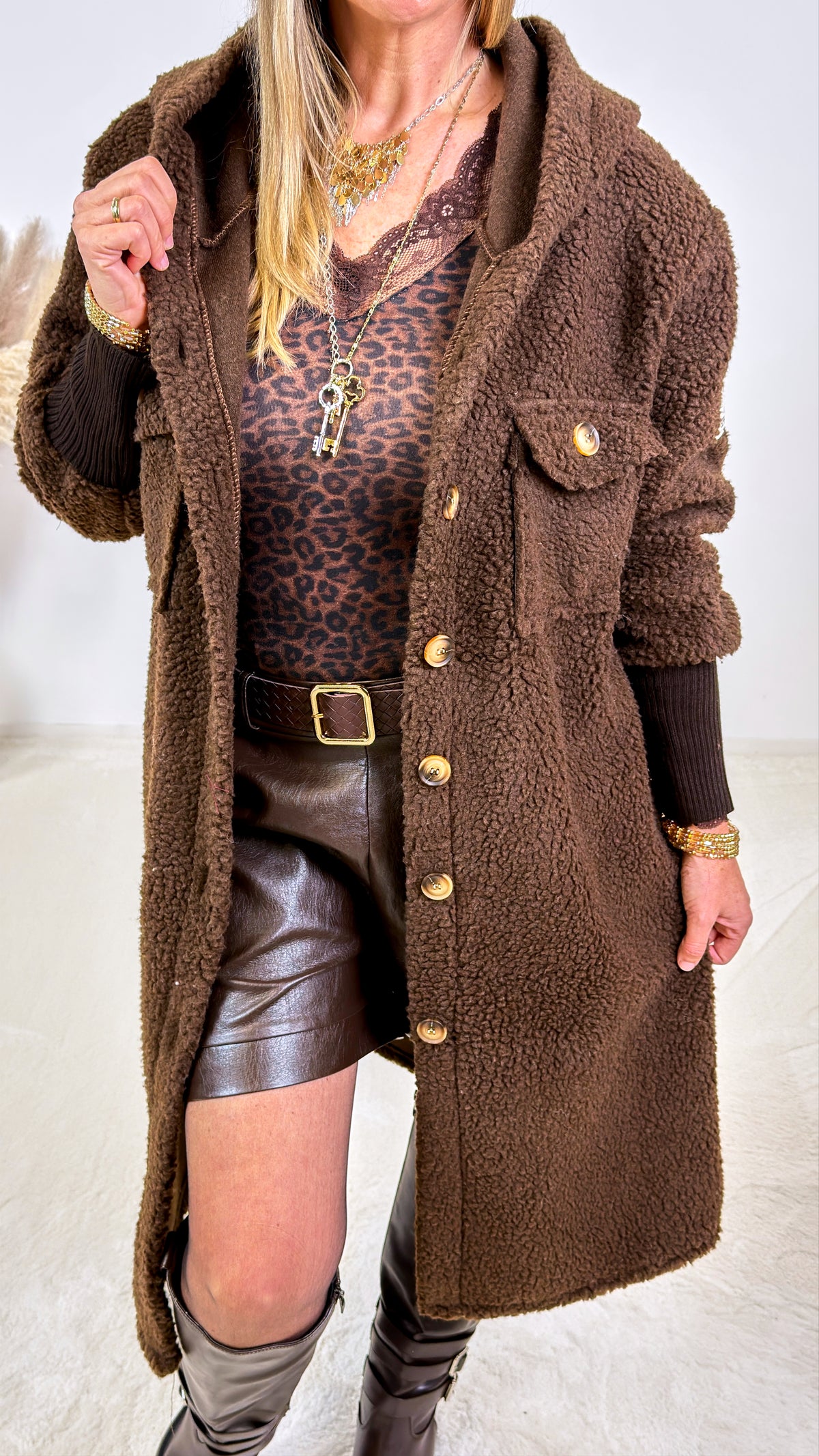 Teddy-Mantel Birken *Schoko*