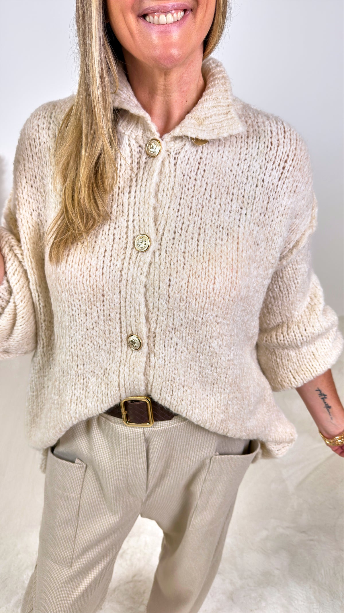 Strickjacke Cozy Wool *Creme*
