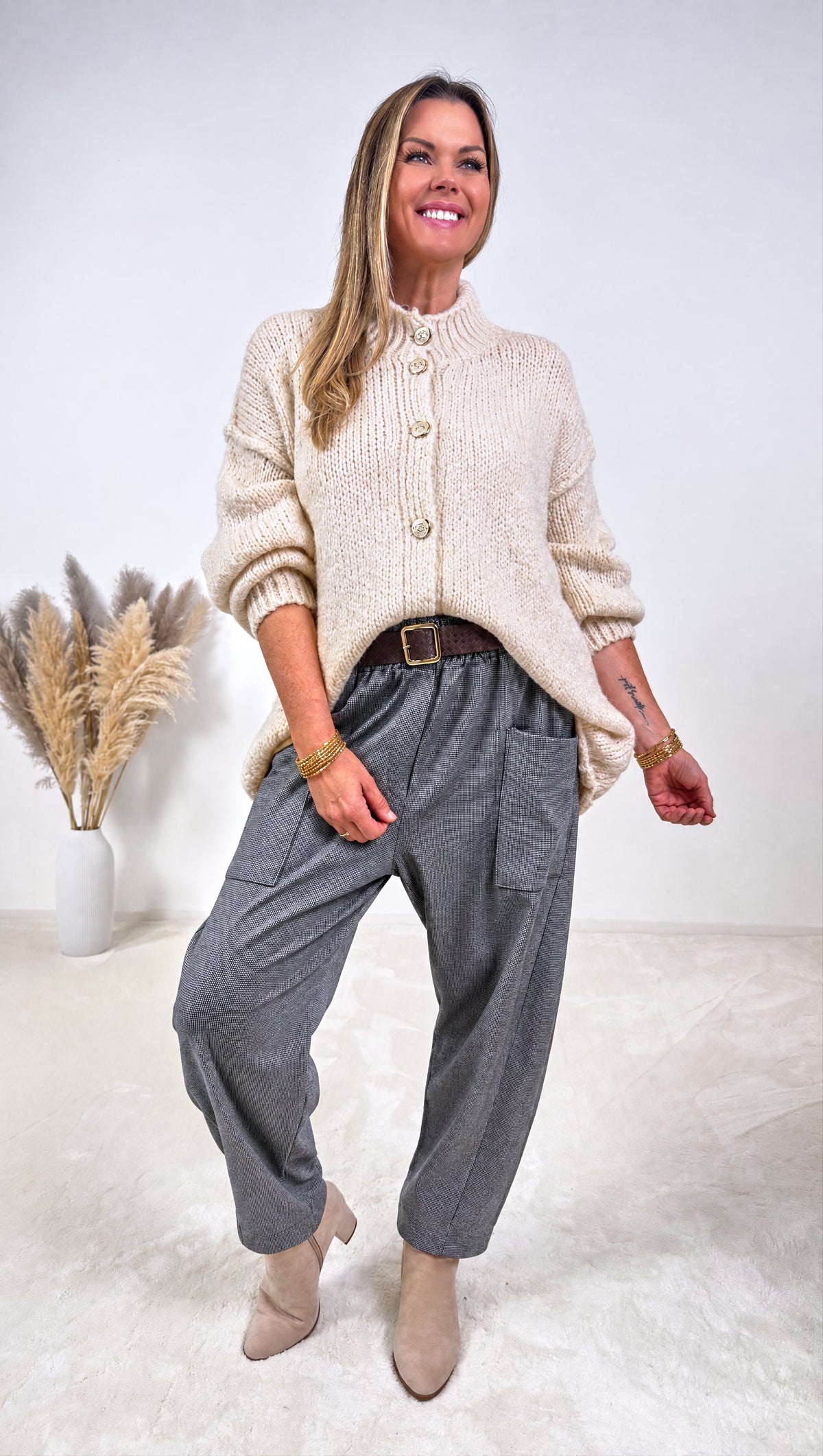 Hose Houndstooth *Grau*