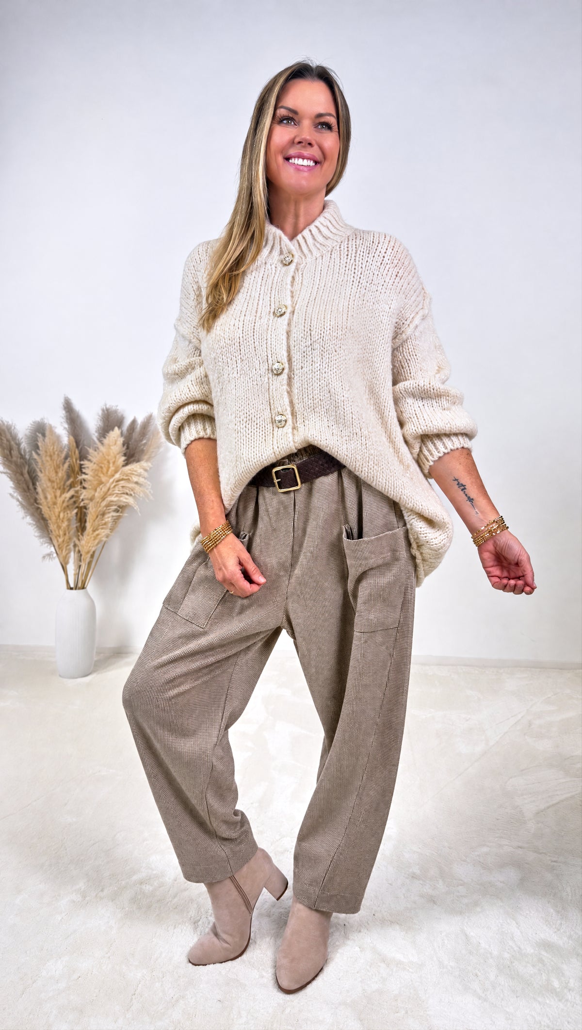 Hose Houndstooth *Taupe*