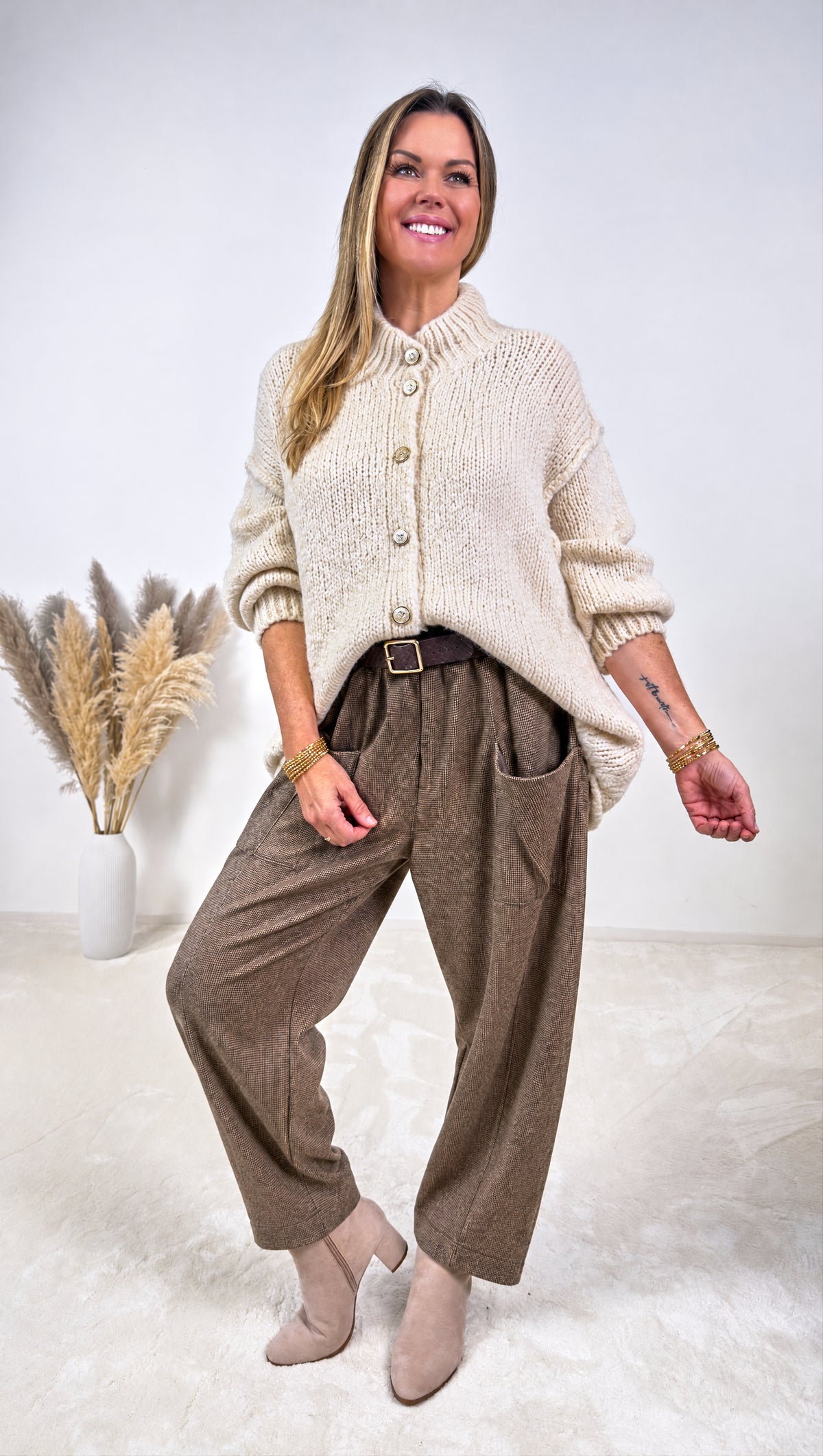 Hose Houndstooth *Camel*