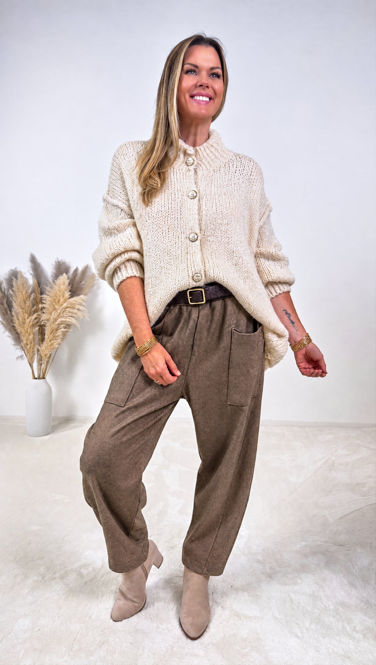 Hose Houndstooth *Camel*