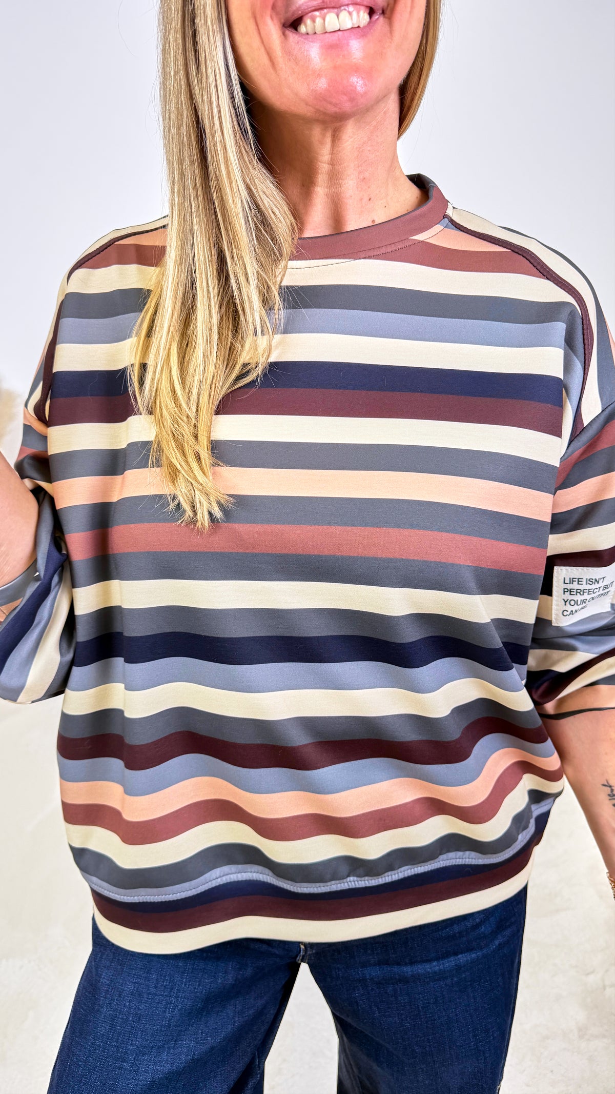 Sweatshirt Mille Righe *Camel*