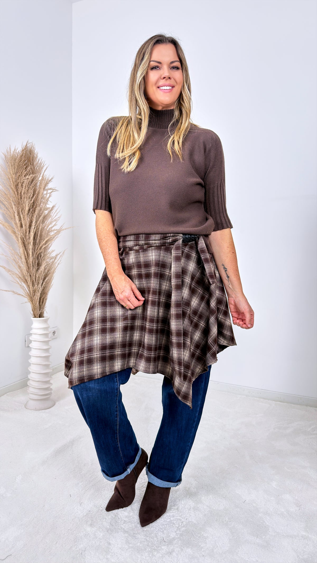Rollkragen-Pullover Rachel *Schoko*
