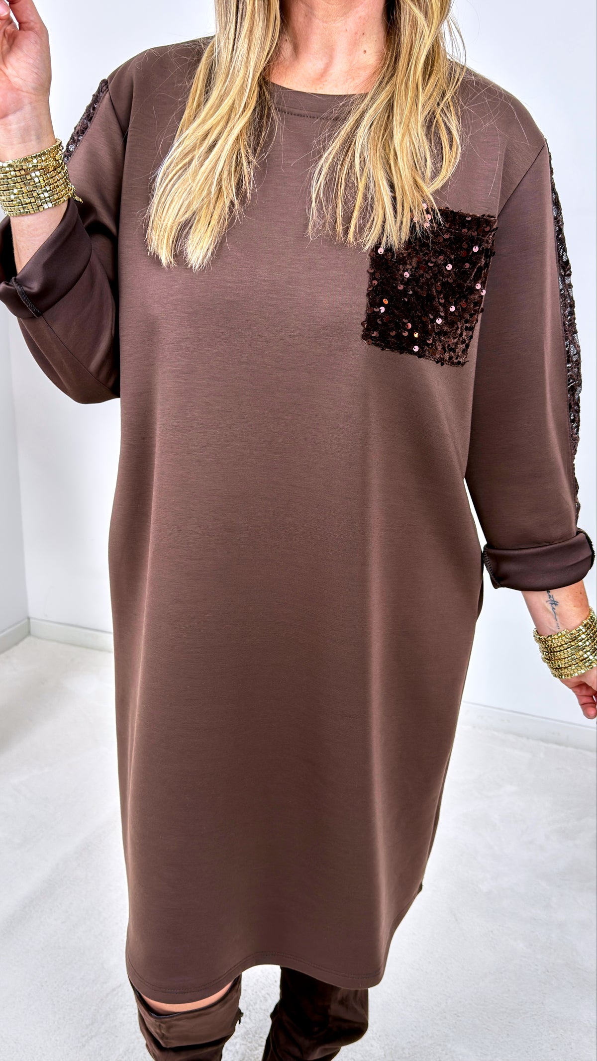 Sweat-Kleid October Fleur *Schoko*