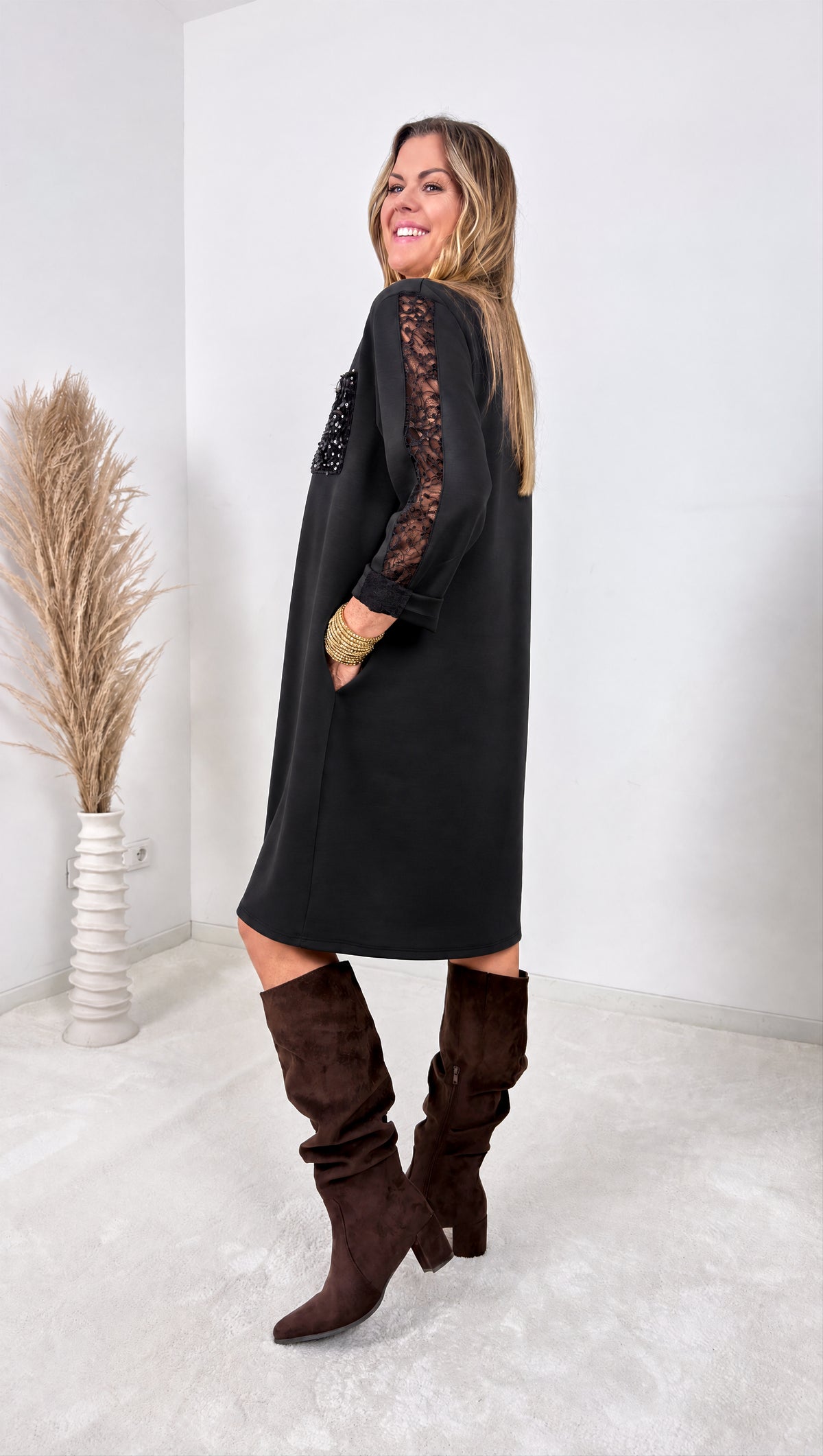 Sweat-Kleid October Fleur *Schwarz*