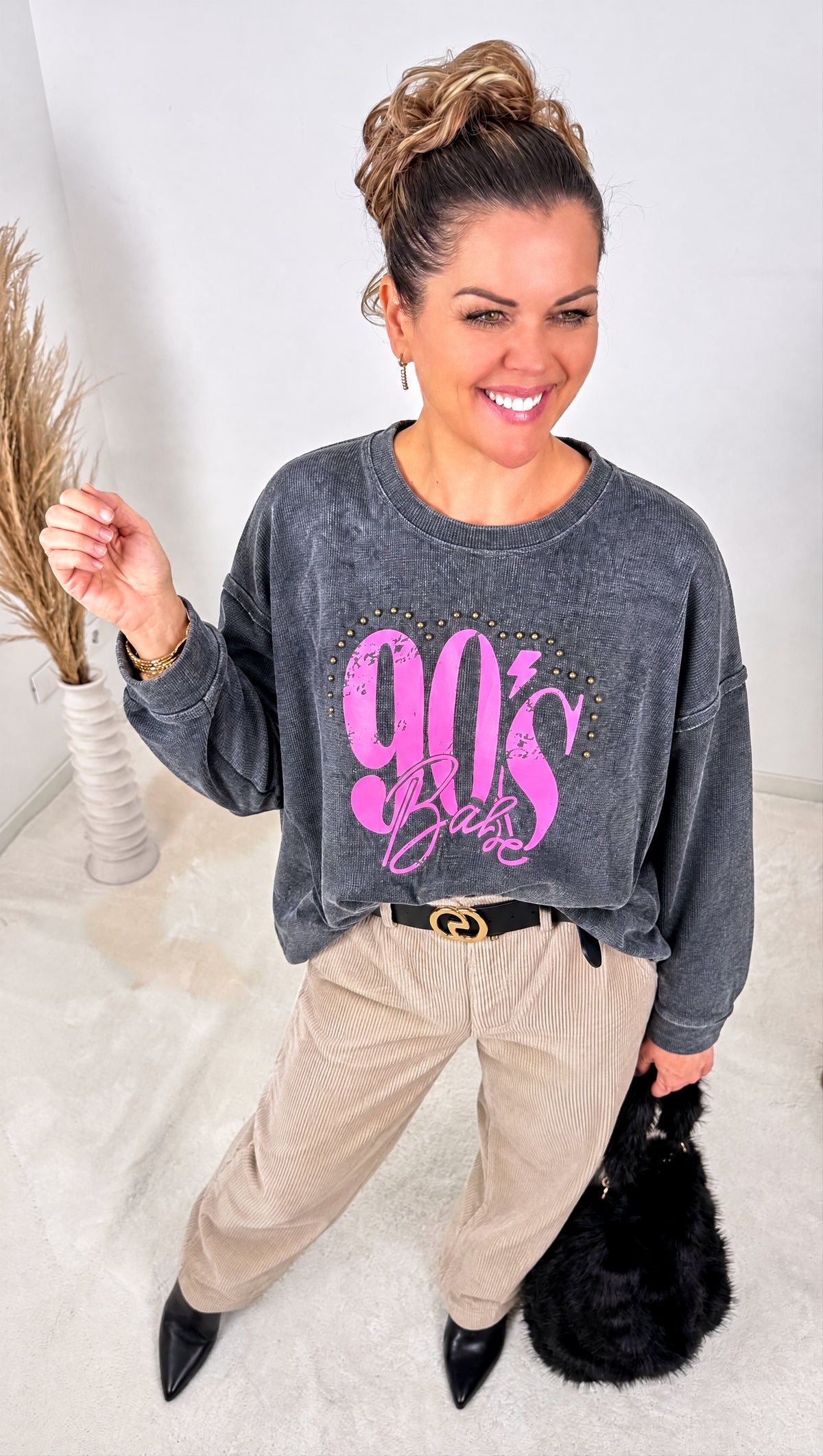 Pullover Nineties Vibe *Grau* - Power of Princess