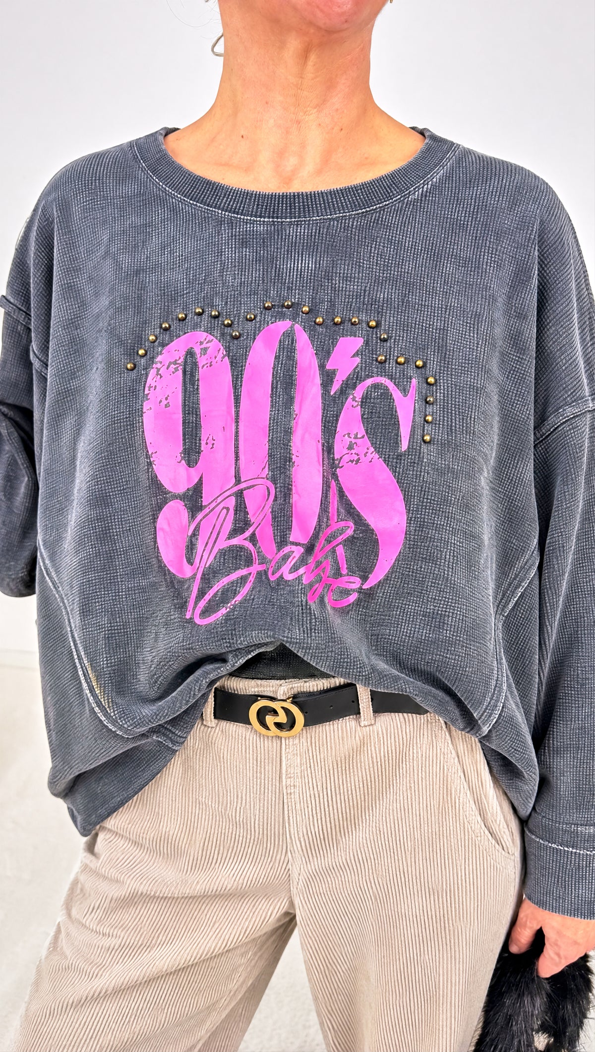 Pullover Nineties Vibe *Grau* - Power of Princess