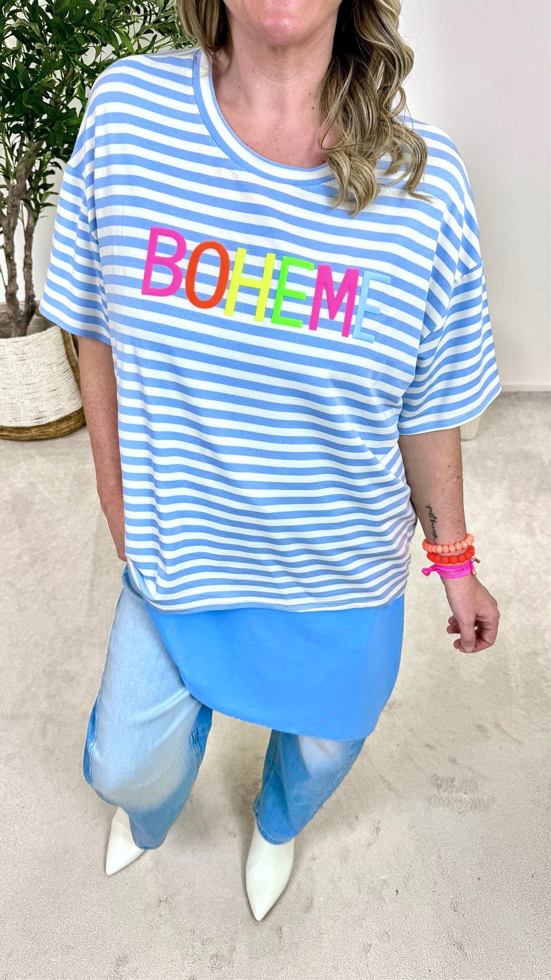 T-Shirt Electric Stripe *Hellblau*