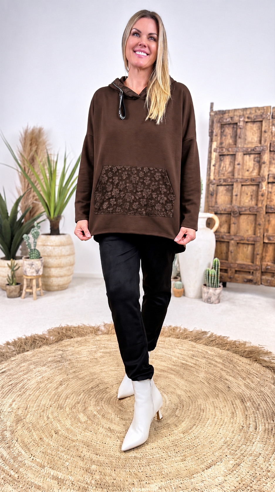 Hoodie Veldt Bloom *Schoko*