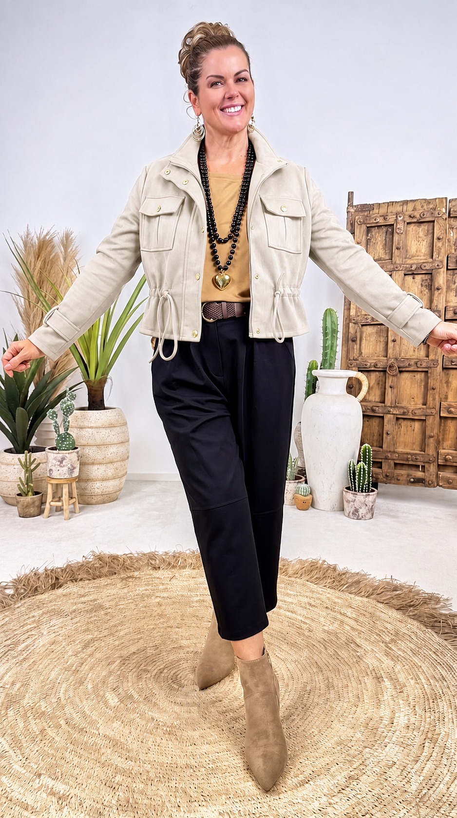 Leichte Jacke Leaf Street *Creme*