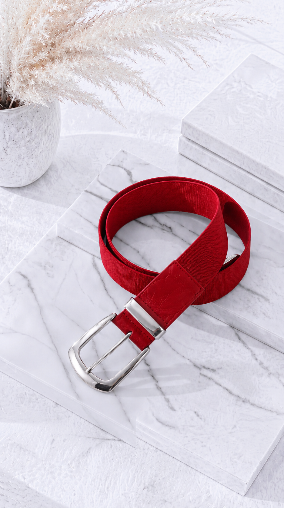 Gürtel Luxe Band *Rot/Silber*