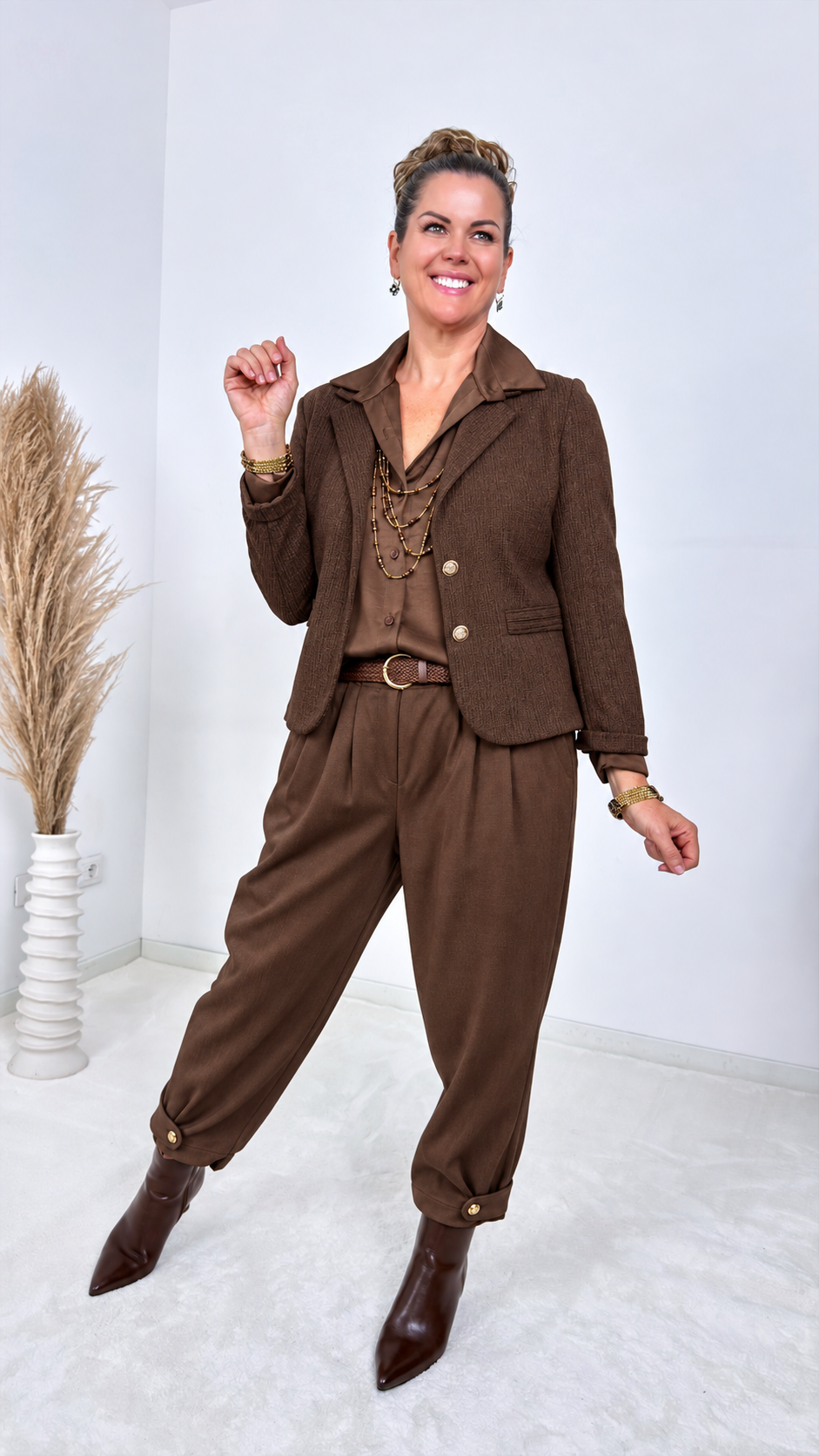 Hose Chic Button *Schoko*