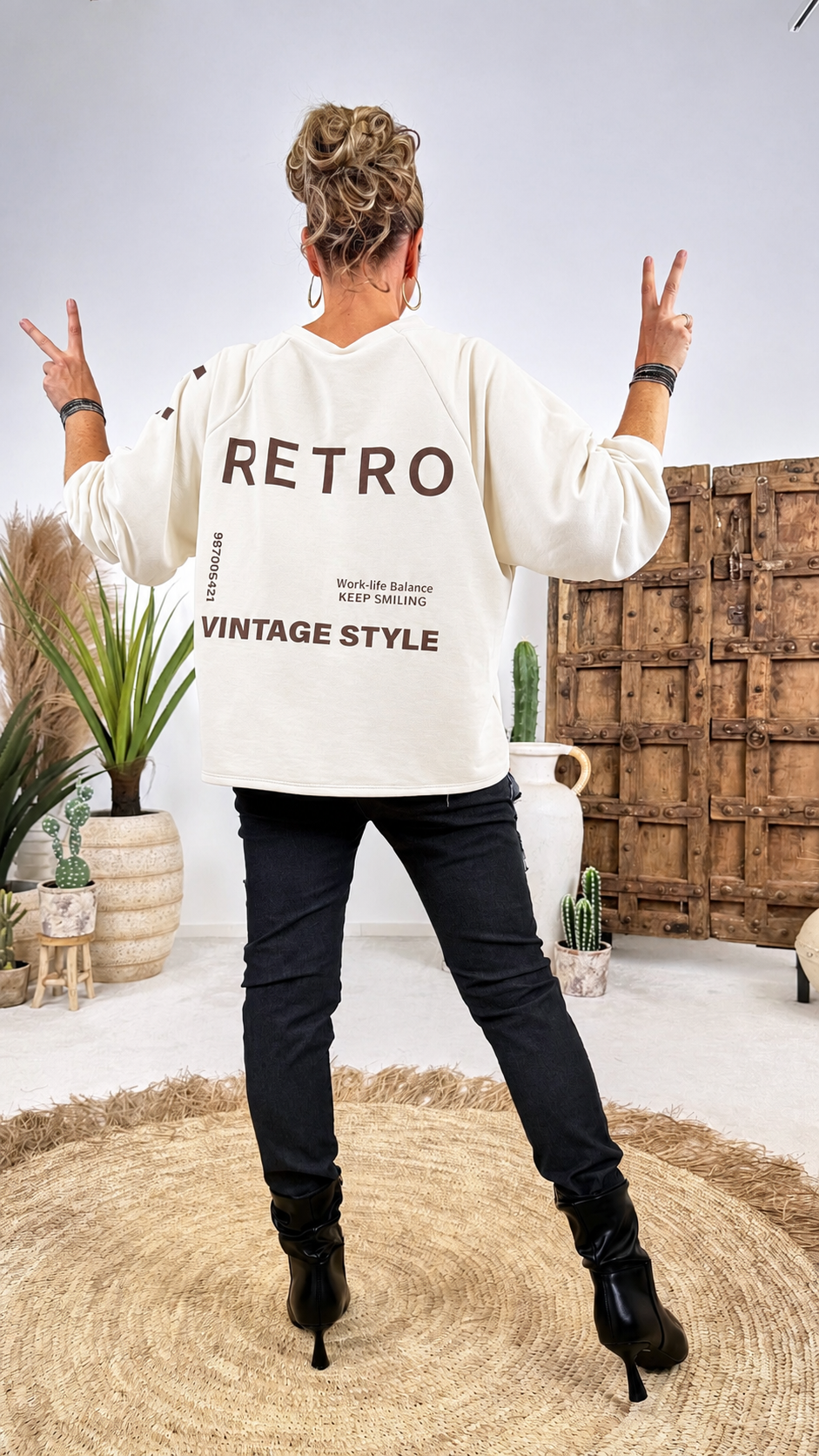 Sweatshirt Vintage Style *Beige*