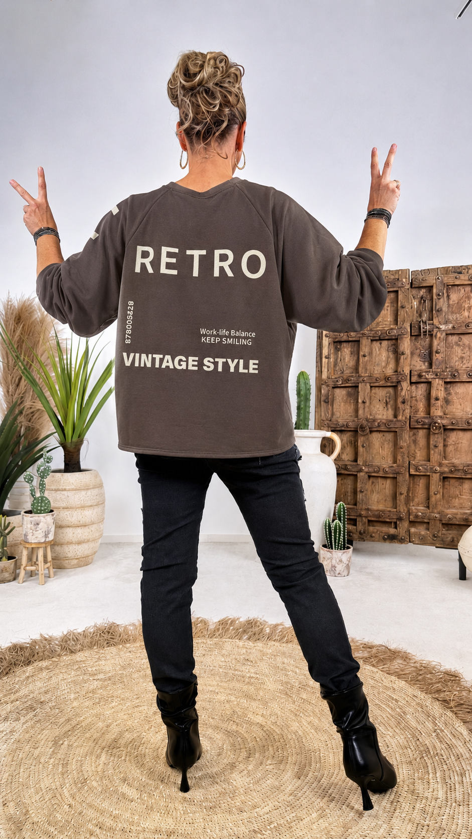 Sweatshirt Vintage Style *Schoko*