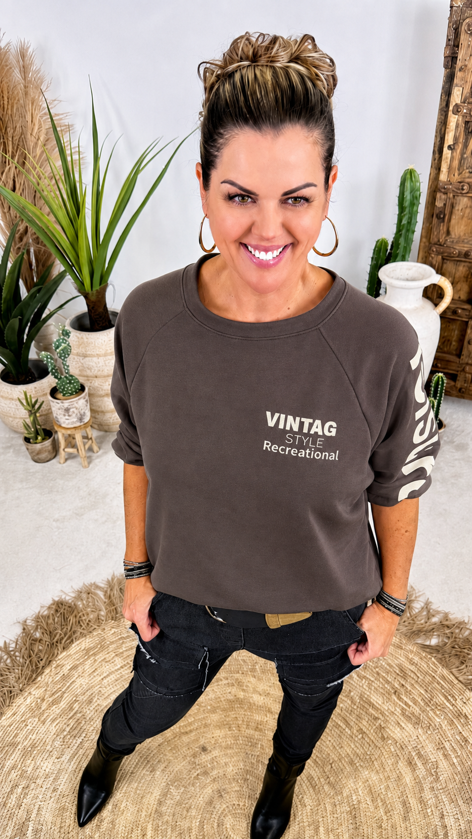 Sweatshirt Vintage Style *Schoko*
