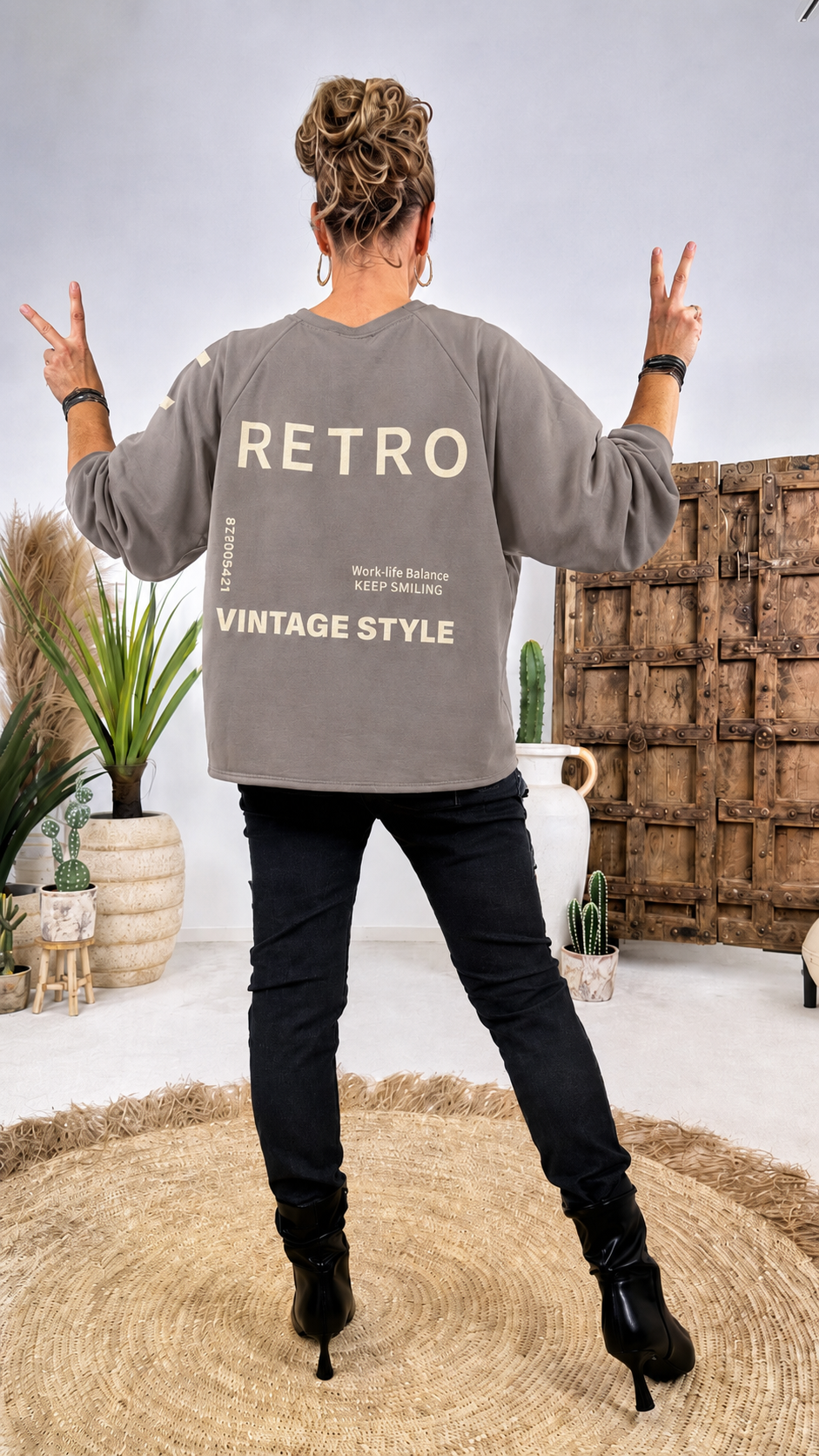 Sweatshirt Vintage Style *Taupe*