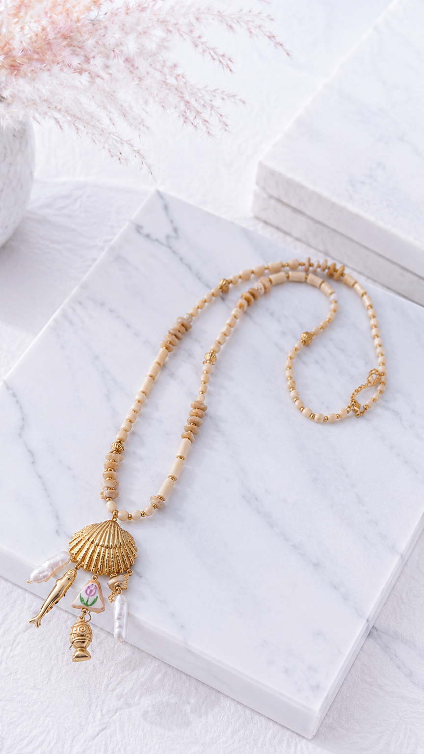 Lange Halskette Mermaid Shell