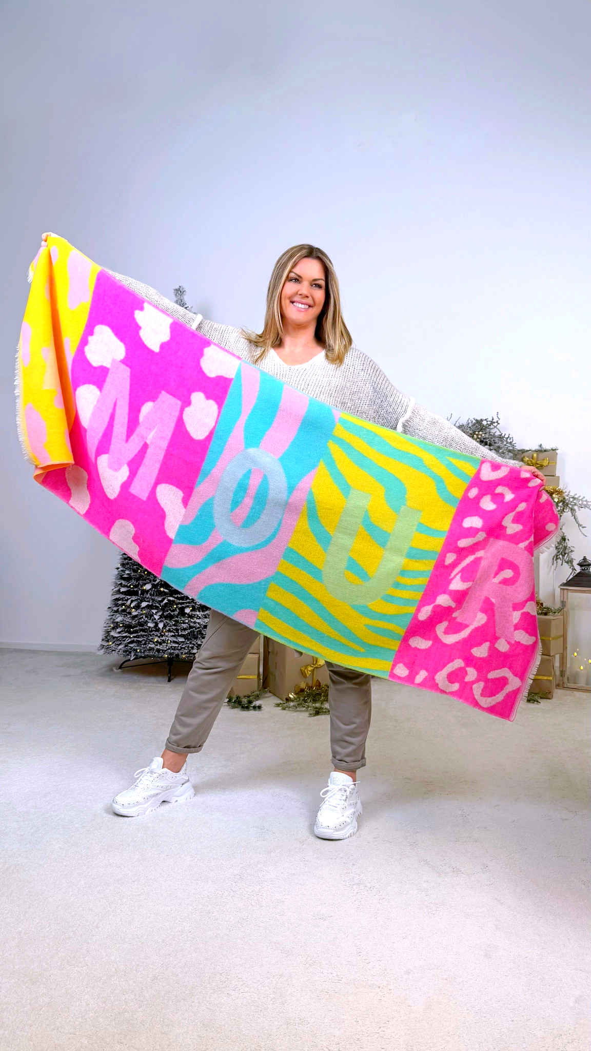 Schal Animal Amour *Gelb/Pink*