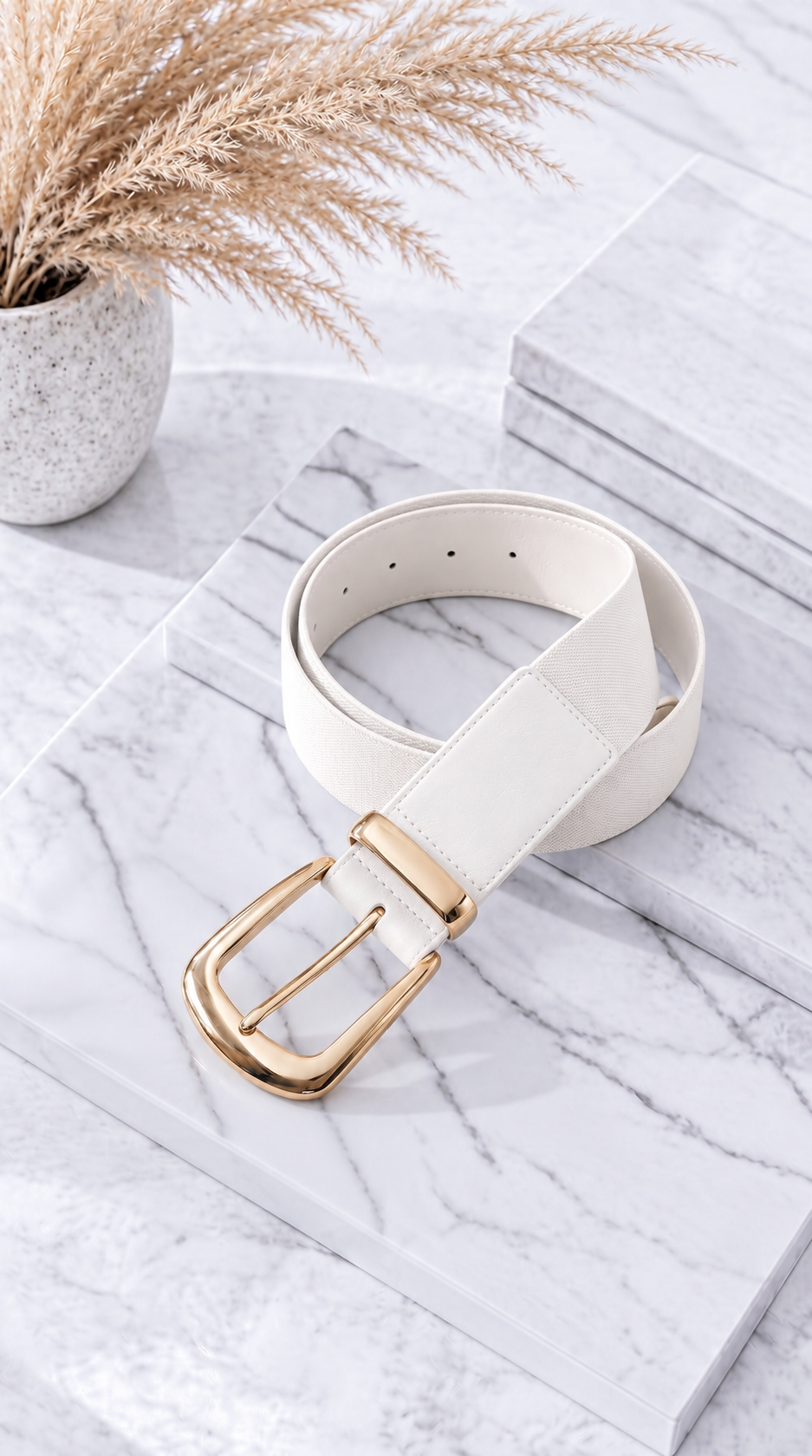 Gürtel Luxe Band *Weiß/Gold*
