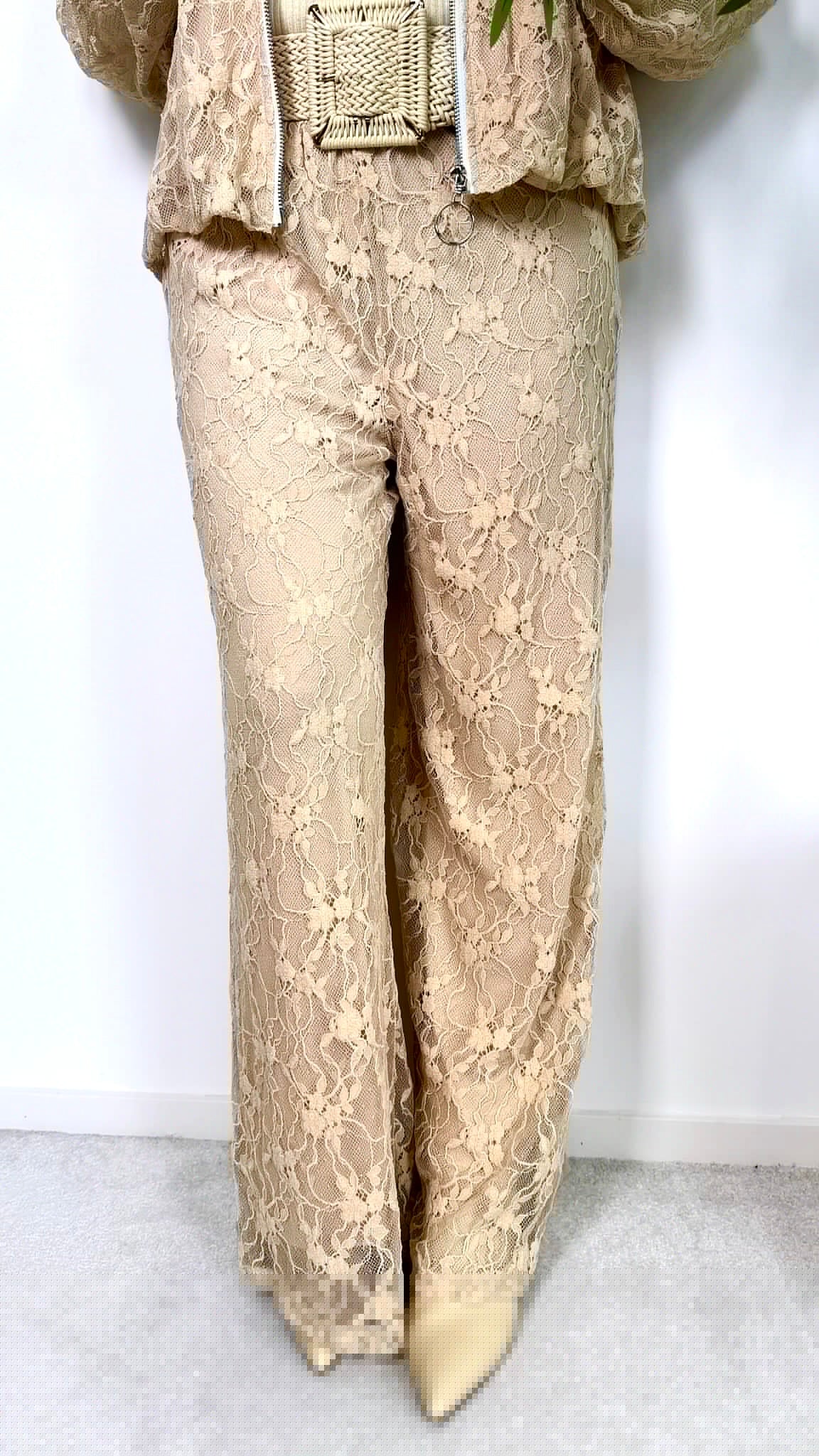 Spitzen-Hose Poem *Beige*