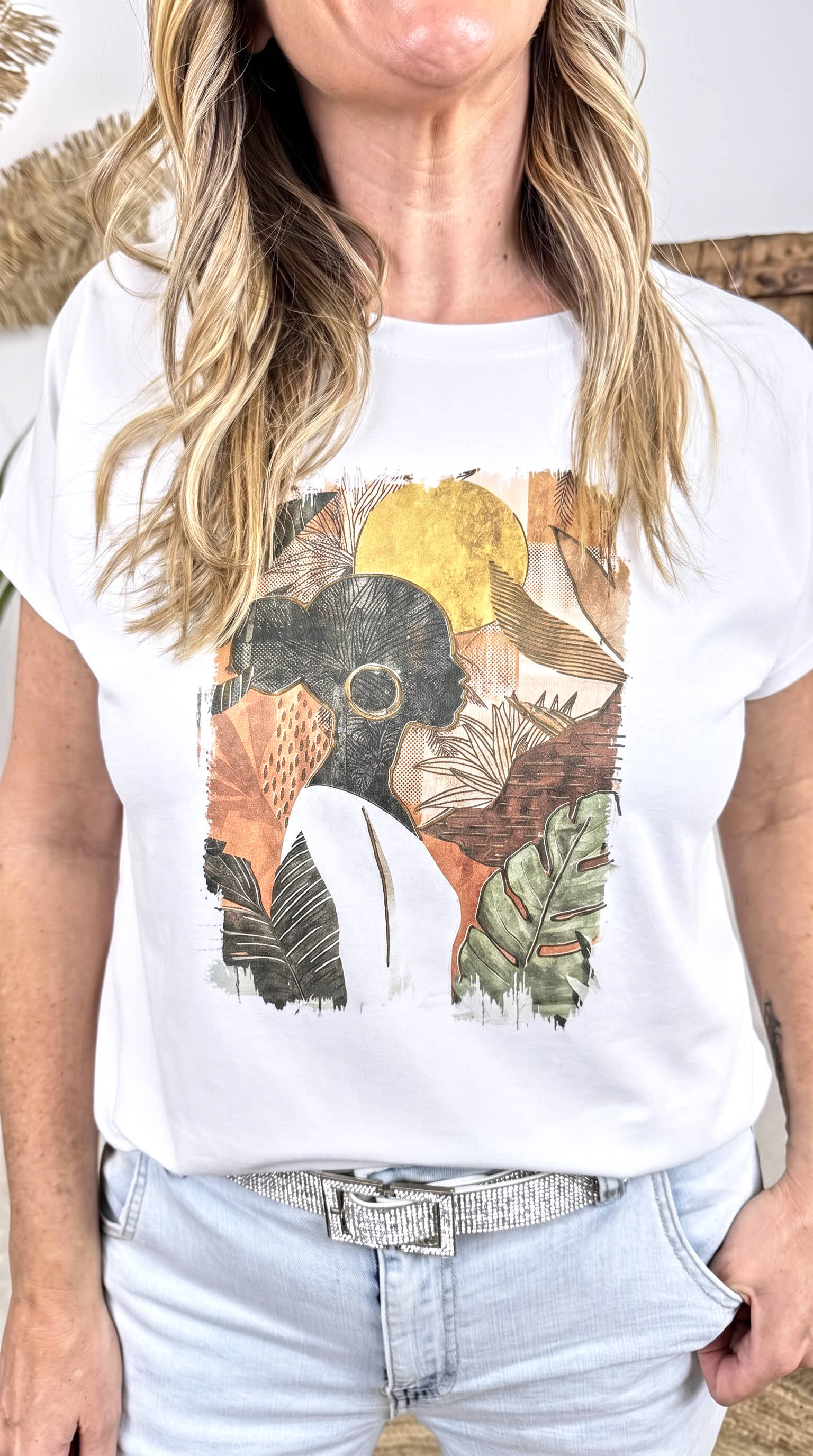 T-Shirt Golden Jungle Print *Camel*