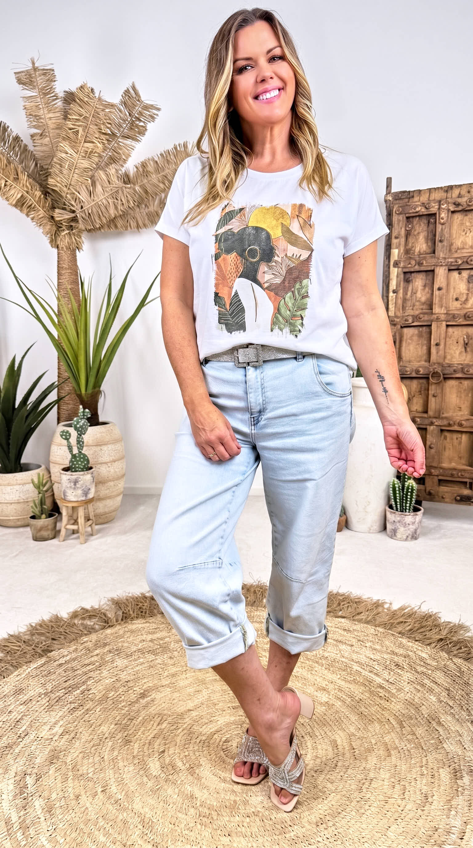 T-Shirt Golden Jungle Print *Camel*
