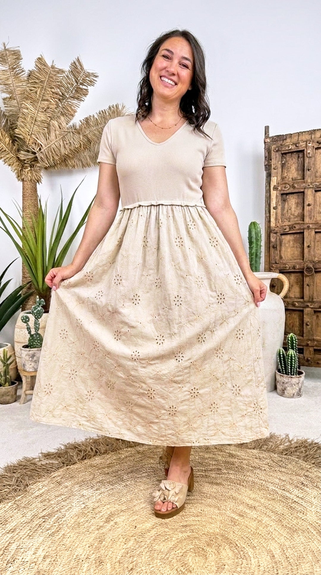 Langes Kleid Dolce Charm *Beige*