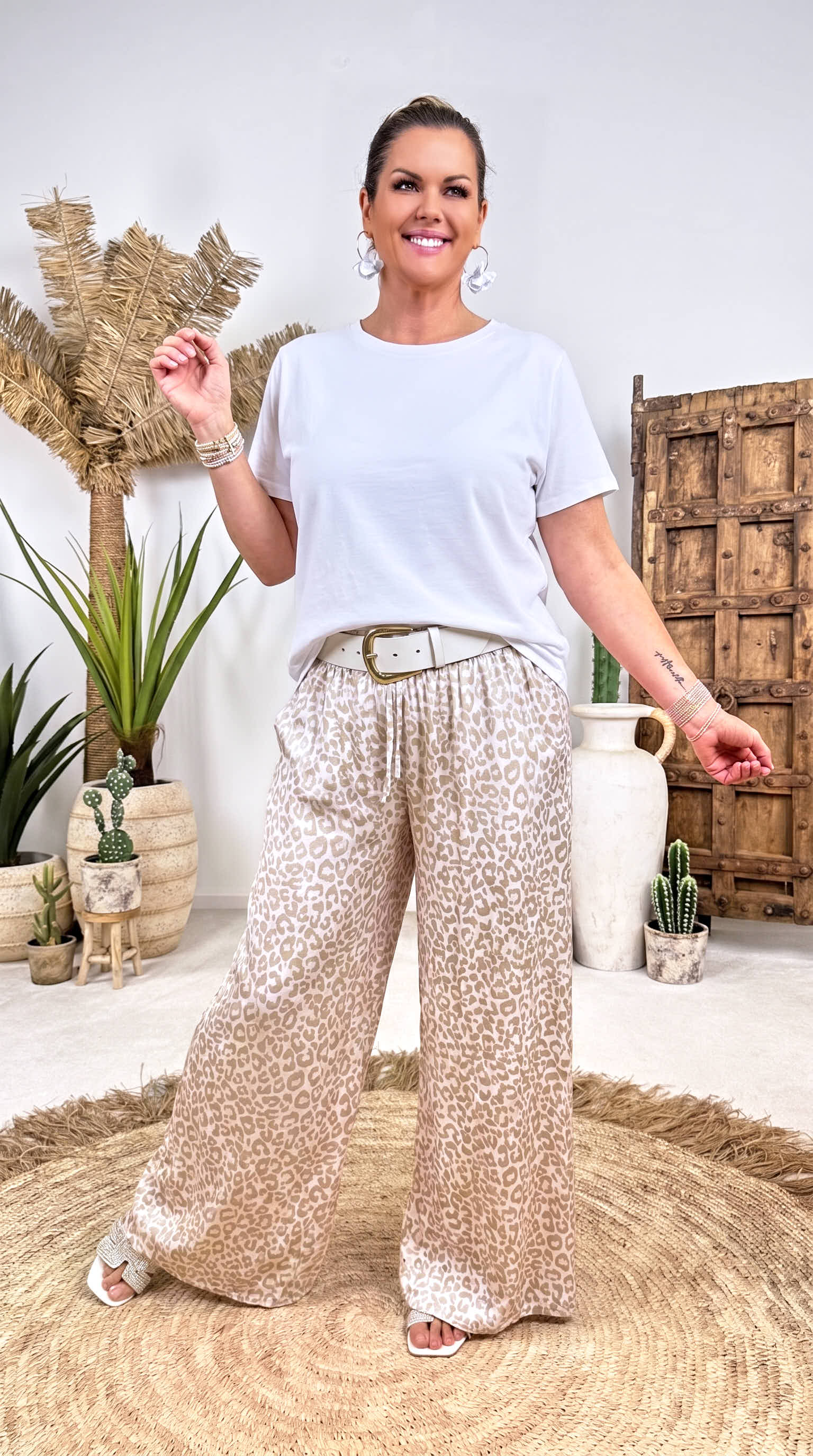 Weite Hose Neon Safari *Beige*