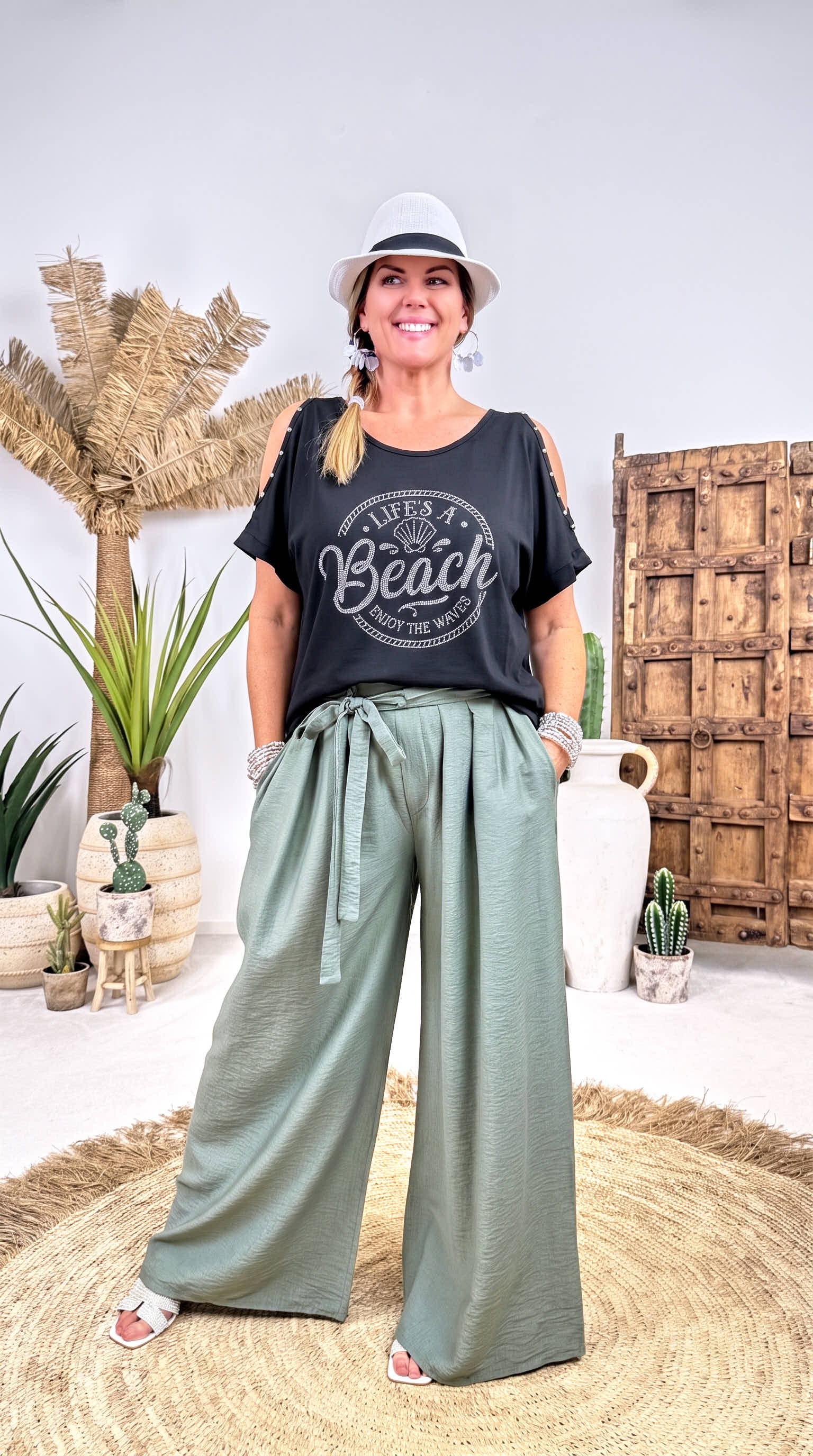 Weite Hose Relax Motion *Khaki*