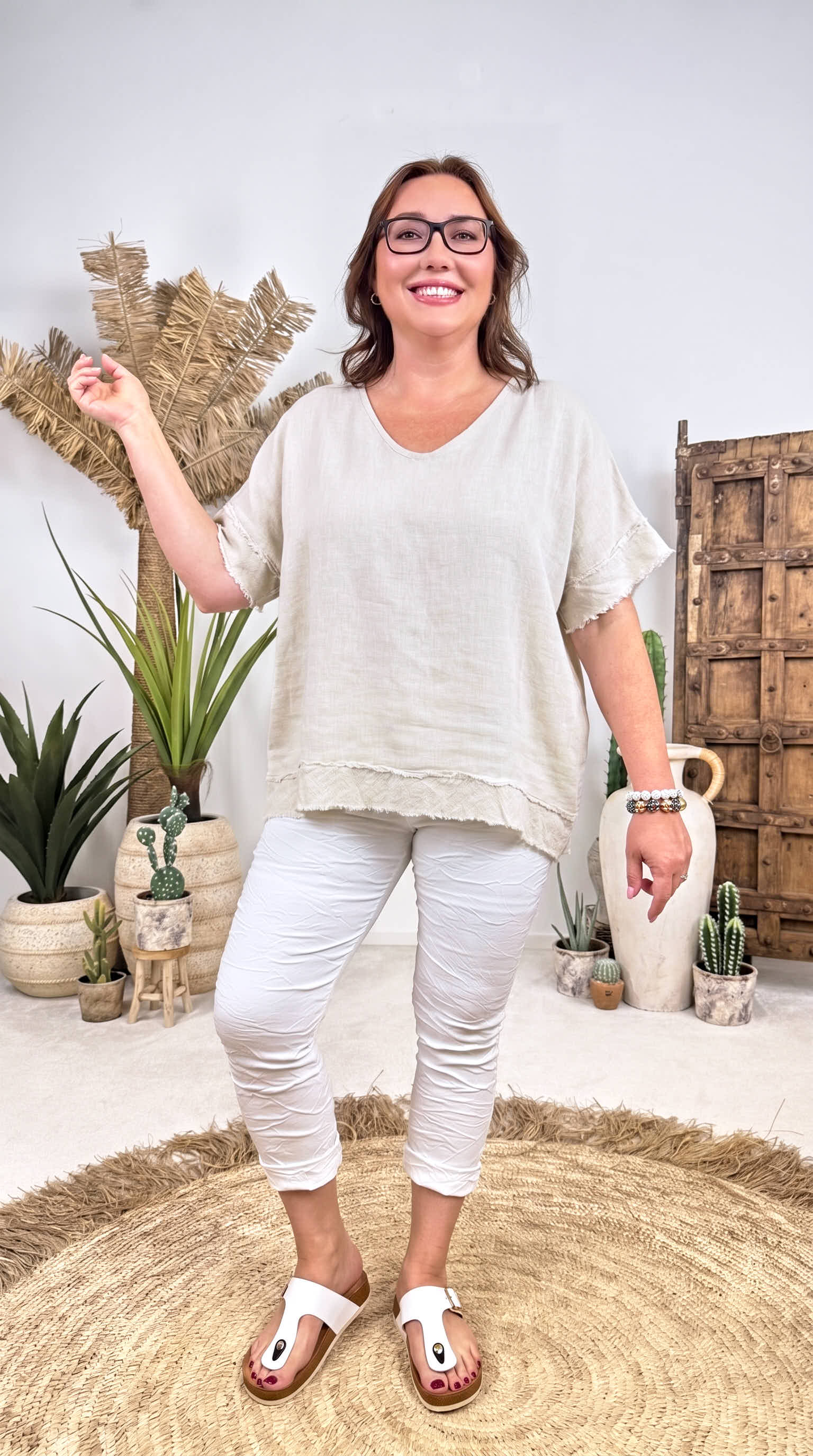 Leinen Shirt Modern Smooth *Beige*
