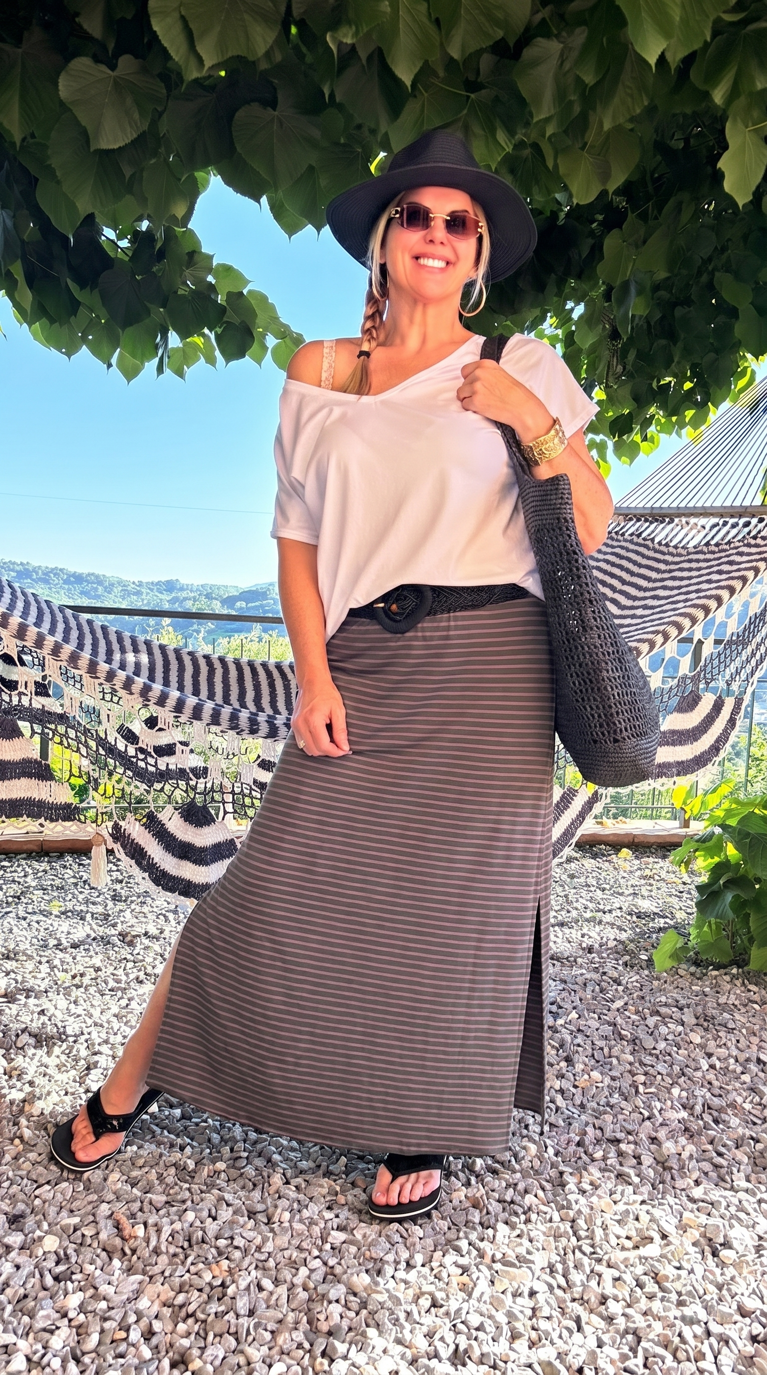 Langer Rock Stripe Coast *Schoko/Bordaux*