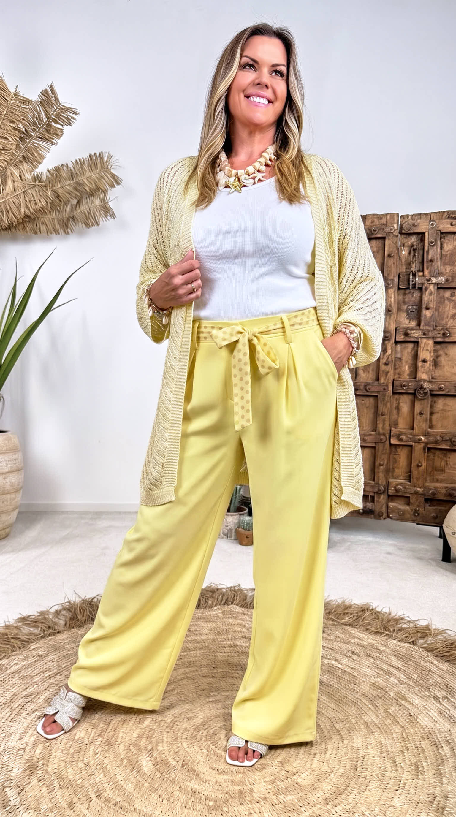 Netz Strickjacke Golden Hour *Vanille*