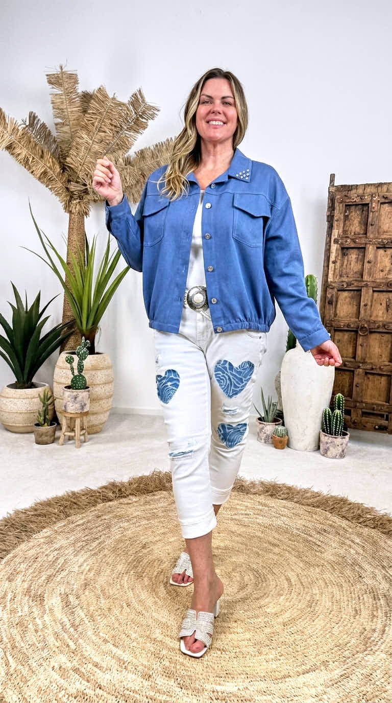 Kurze Jacke Boss With Sparkle *Jeansblau*
