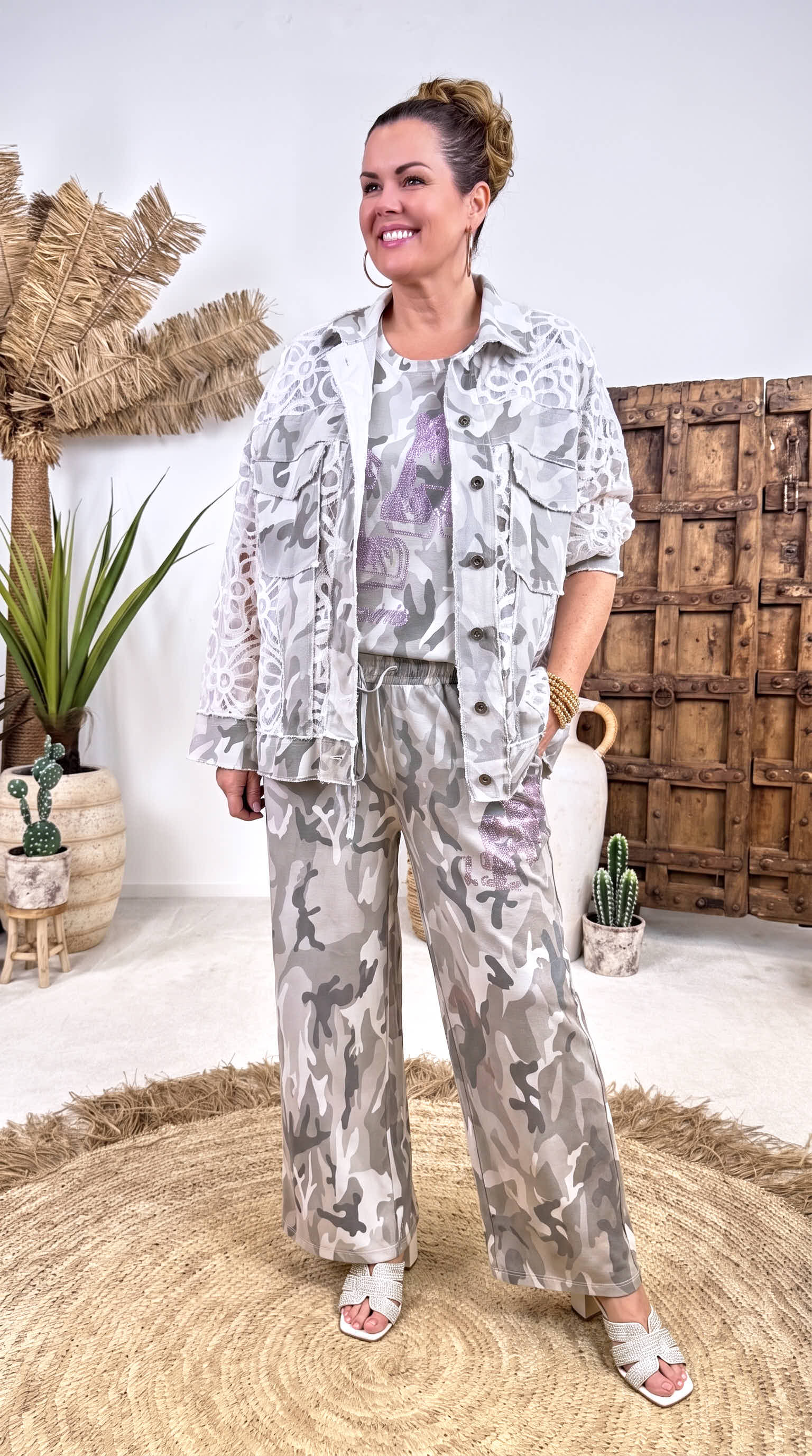 Weite Hose Crazy Camo *Weiß*