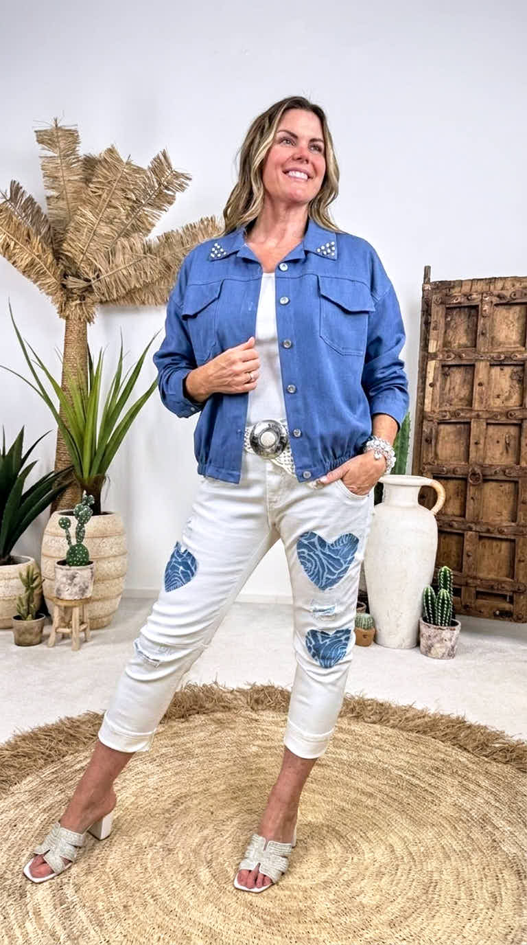 Kurze Jacke Boss With Sparkle *Jeansblau*