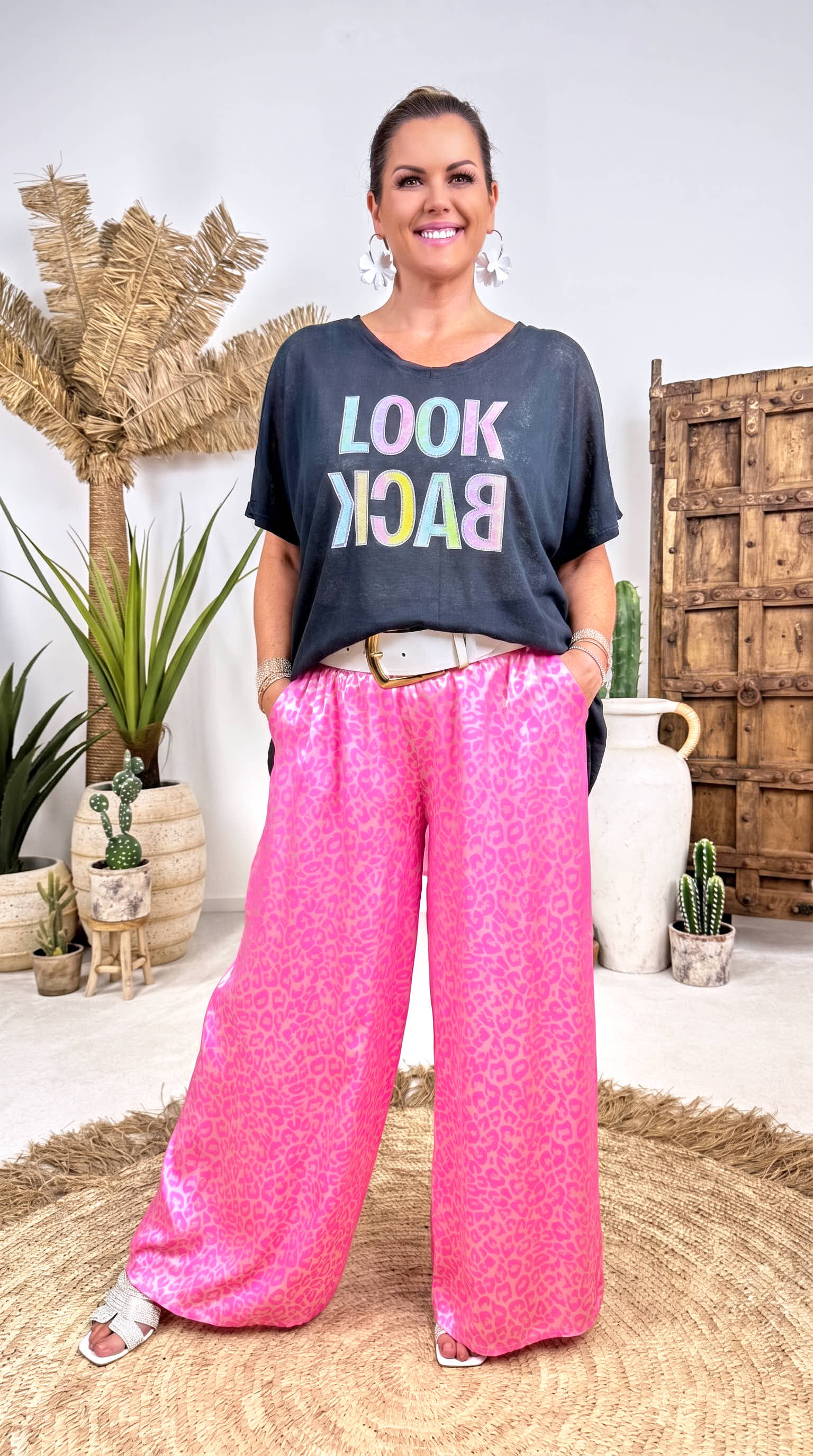 Oversizedshirt Rainbow Mood *Schwarz*