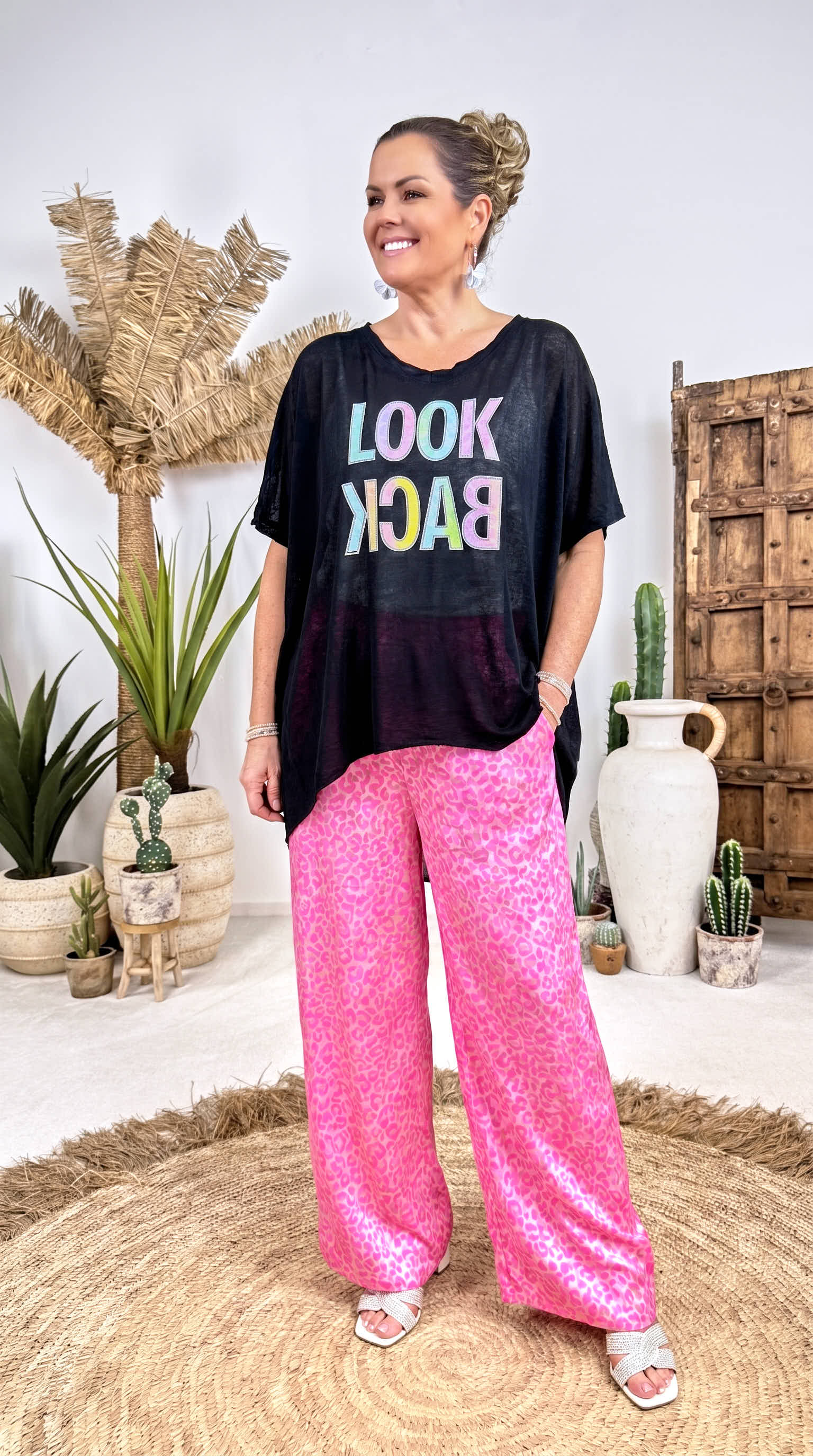 Oversizedshirt Rainbow Mood *Schwarz*