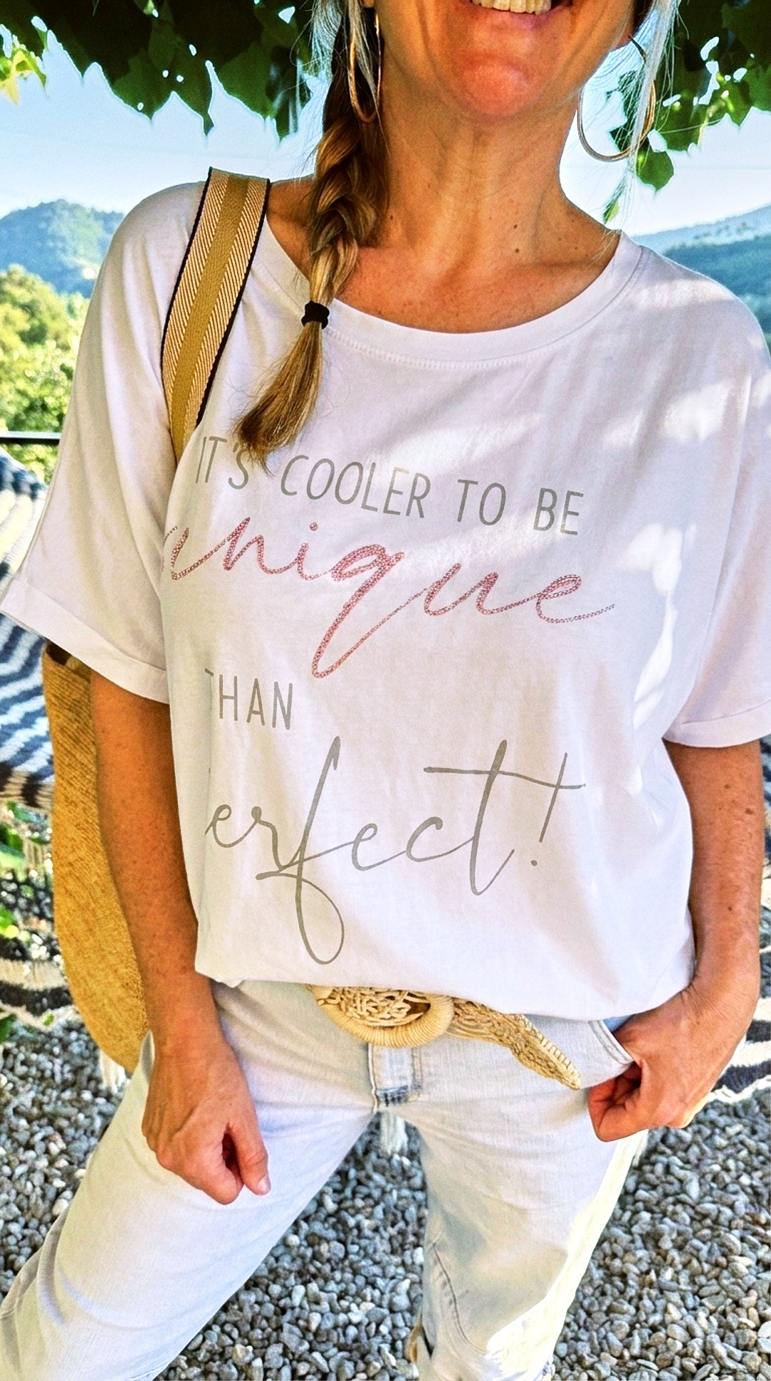 Oversizedshirt Unique is Cooler *Weiß*