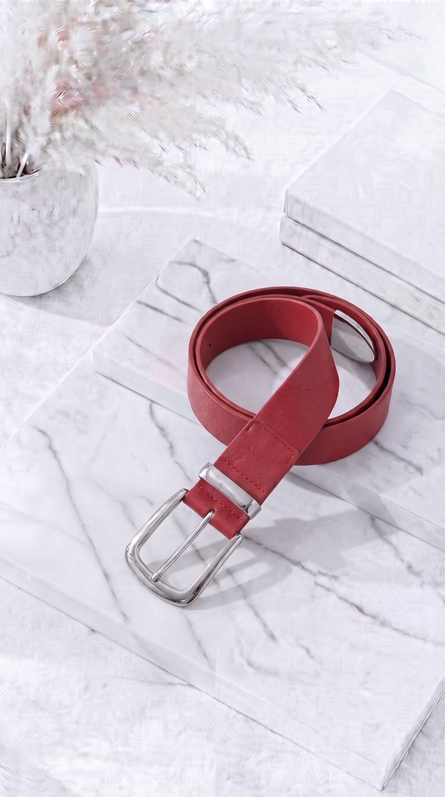 Gürtel Luxe Band *Rot/Silber*