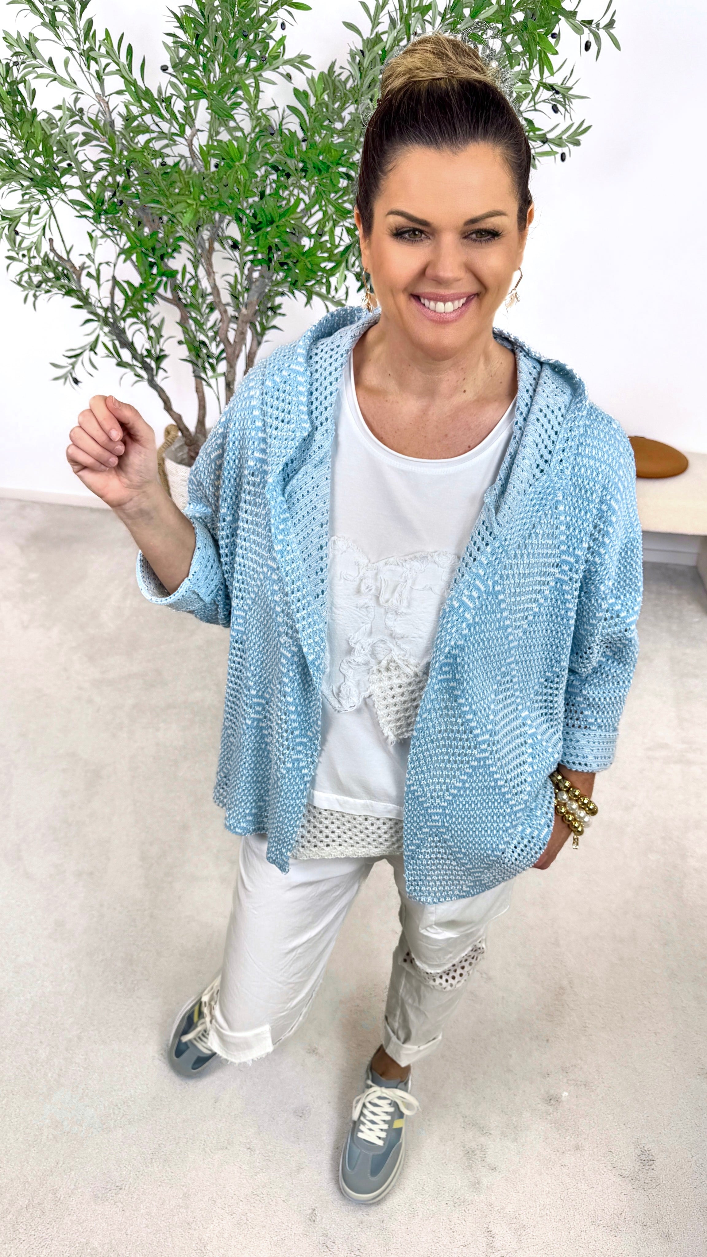 Häkel Cardigan Airy Touch *Blau*