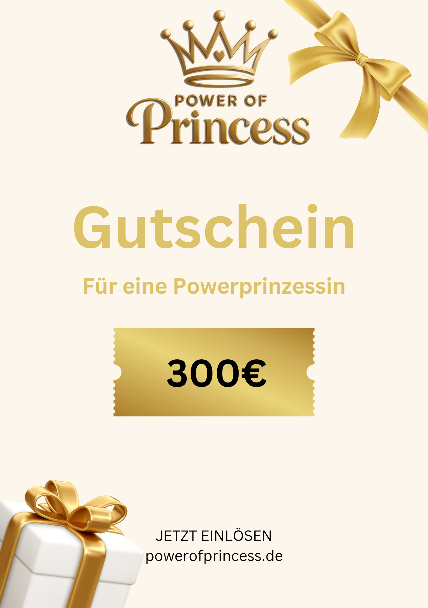 Geschenkgutschein Power of Princess 20 - 500 € - Power of Princess