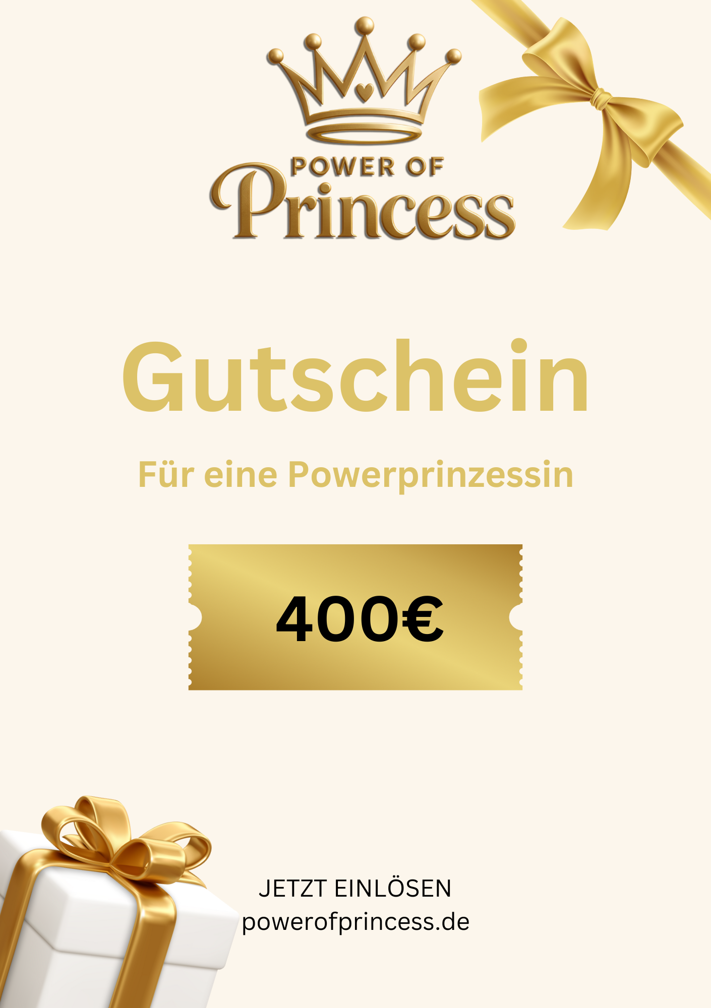 Geschenkgutschein Power of Princess 20 - 500 € - Power of Princess