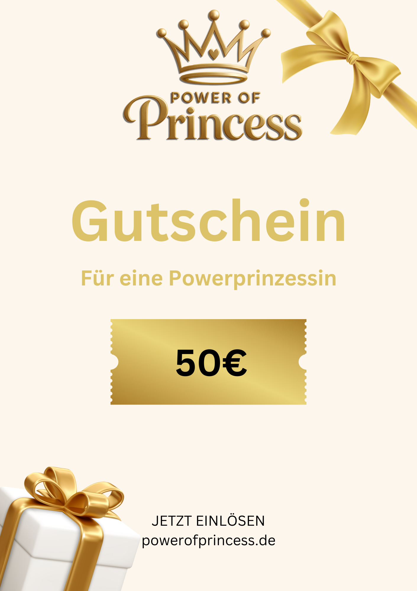 Geschenkgutschein Power of Princess 20 - 500 € - Power of Princess