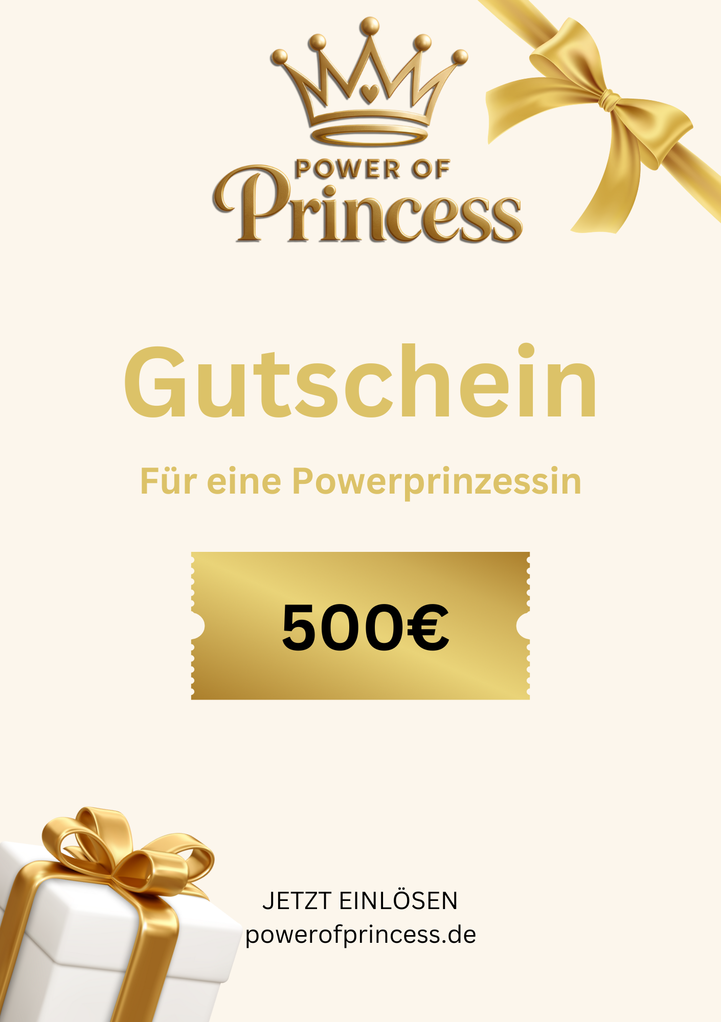 Geschenkgutschein Power of Princess 20 - 500 € - Power of Princess