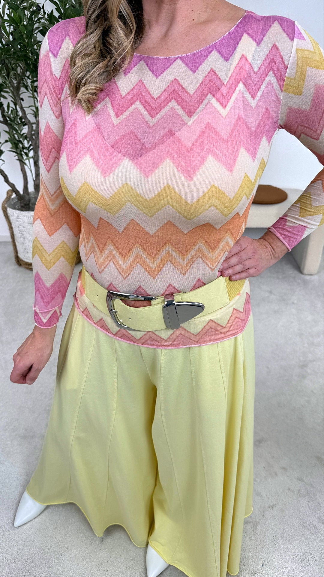 Langarmshirt ZigZag Love *Gelb/Lila*