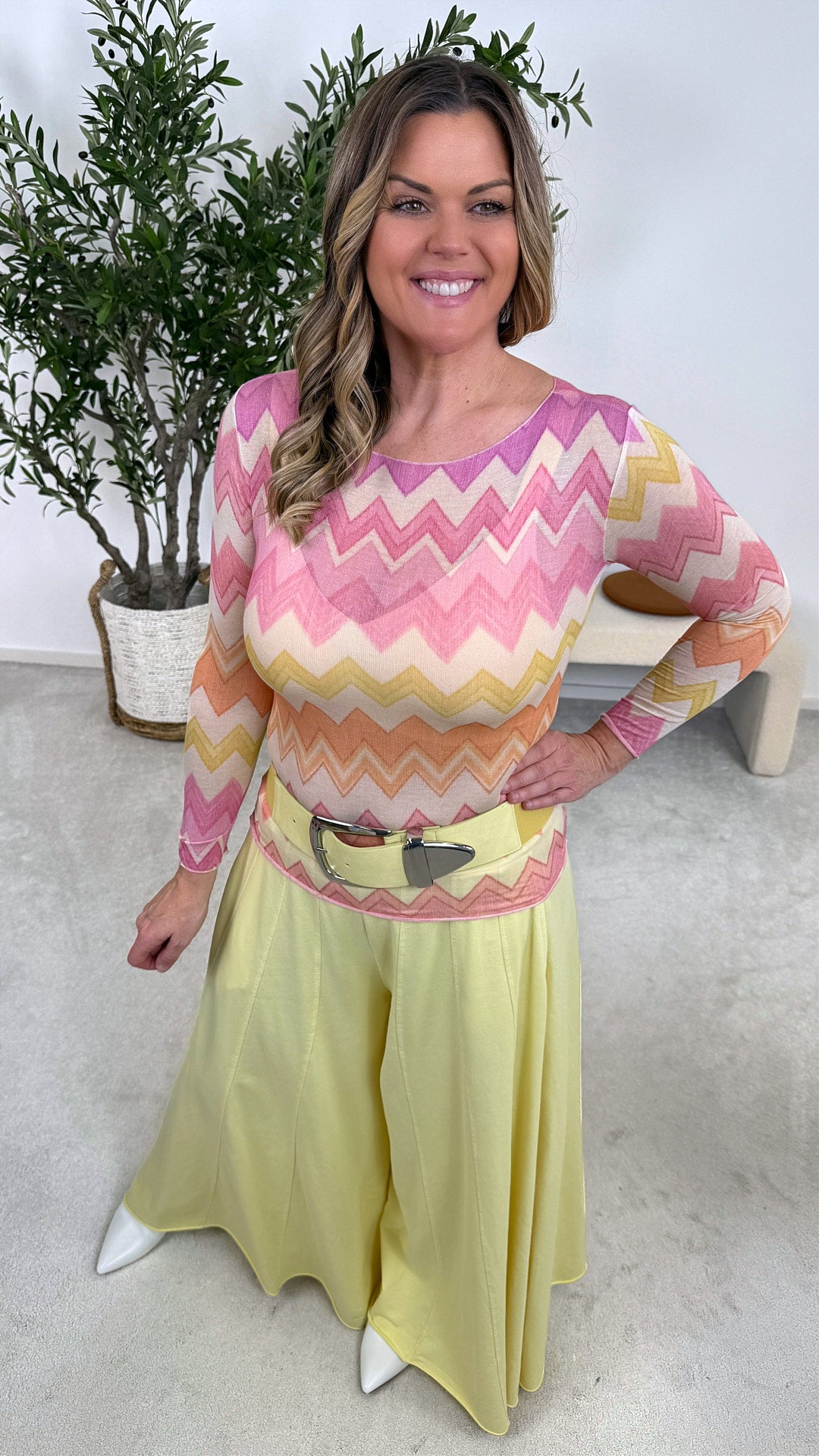 Langarmshirt ZigZag Love *Gelb/Lila*