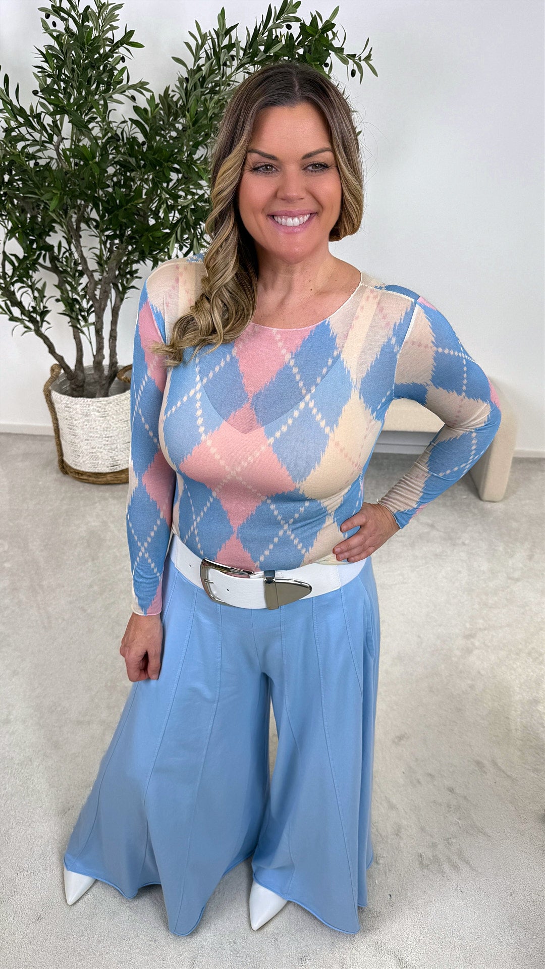 Langarmshirt Diamond Muse *Blau*