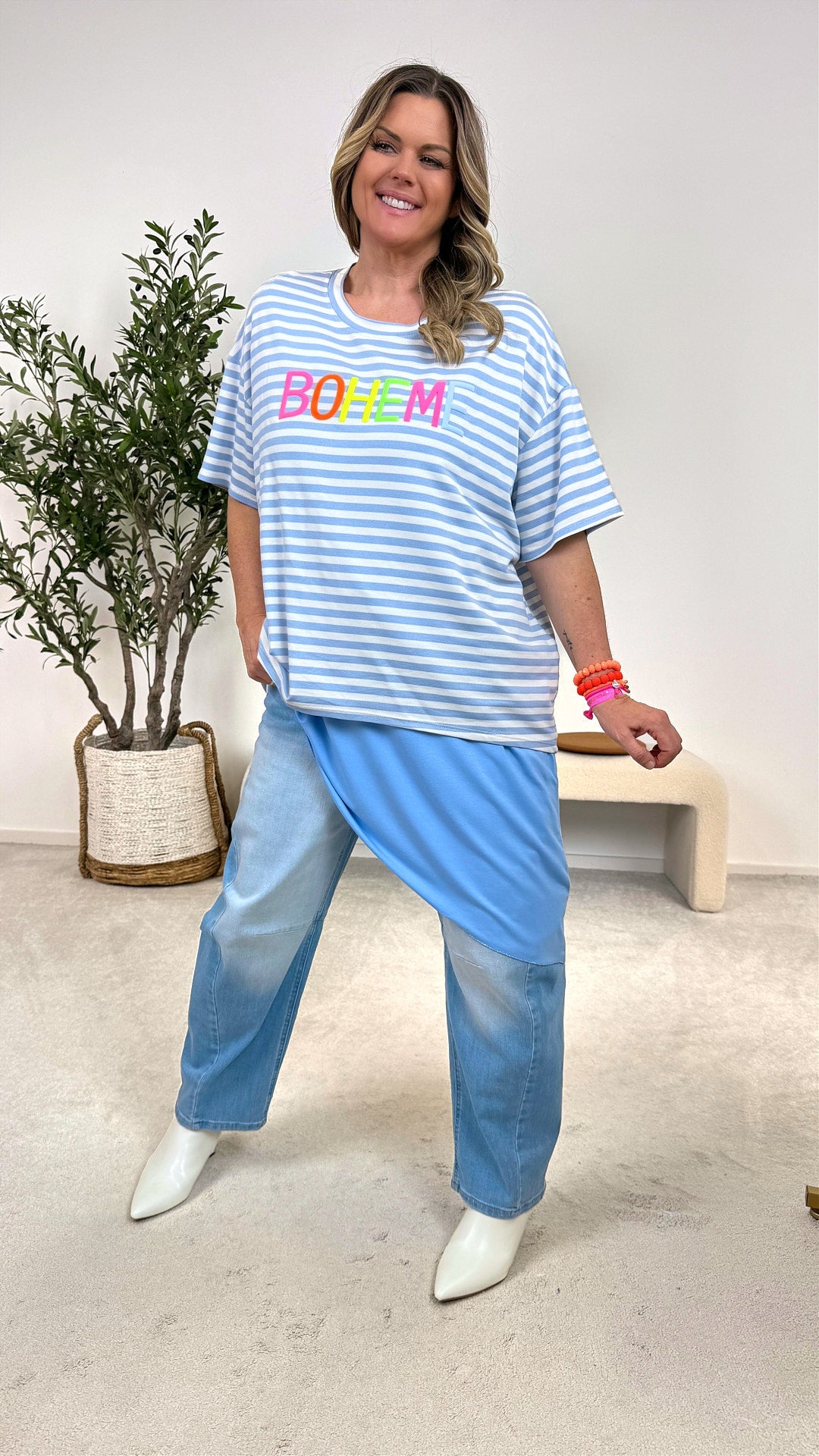 T-Shirt Electric Stripe *Hellblau*