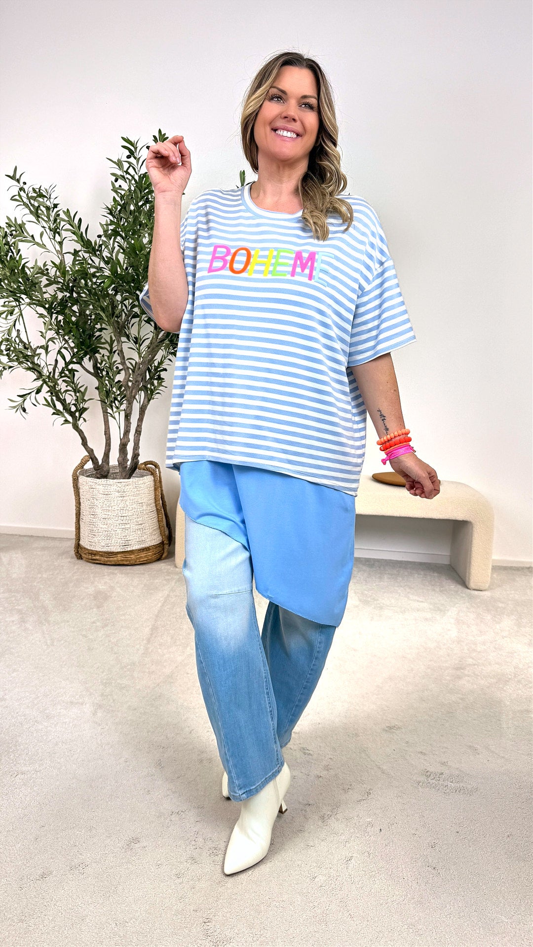 T-Shirt Electric Stripe *Hellblau*